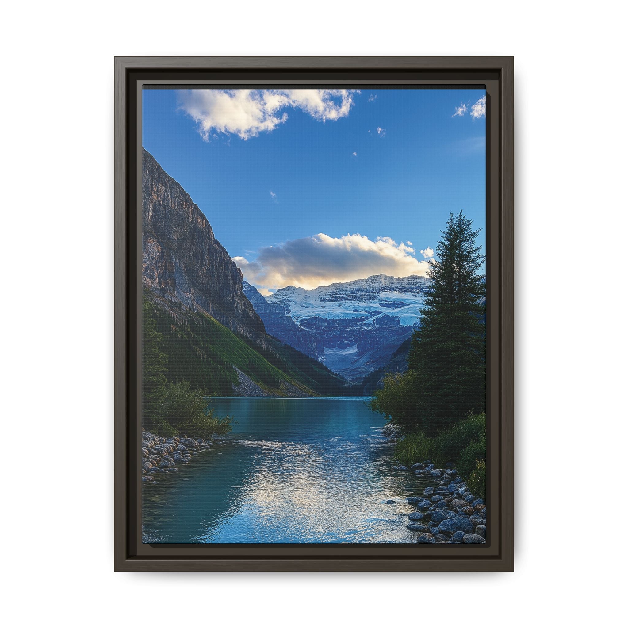 "Glacial Serenity" – Framed Canvas Print
