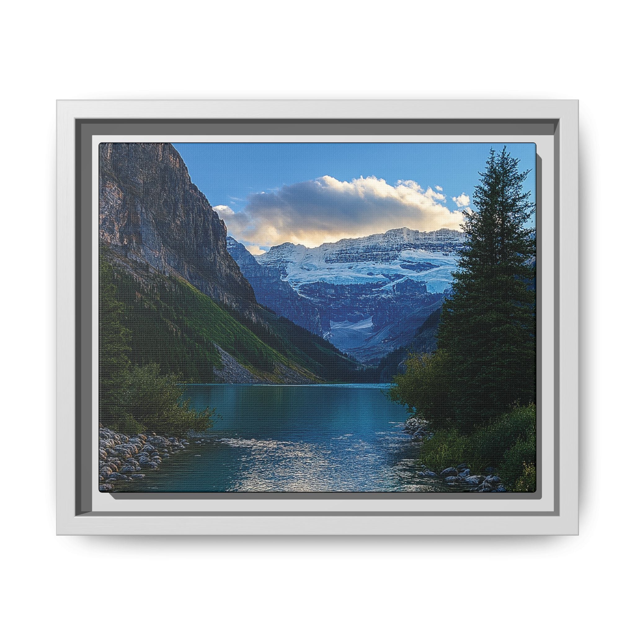 "Glacial Serenity" – Framed Canvas Print