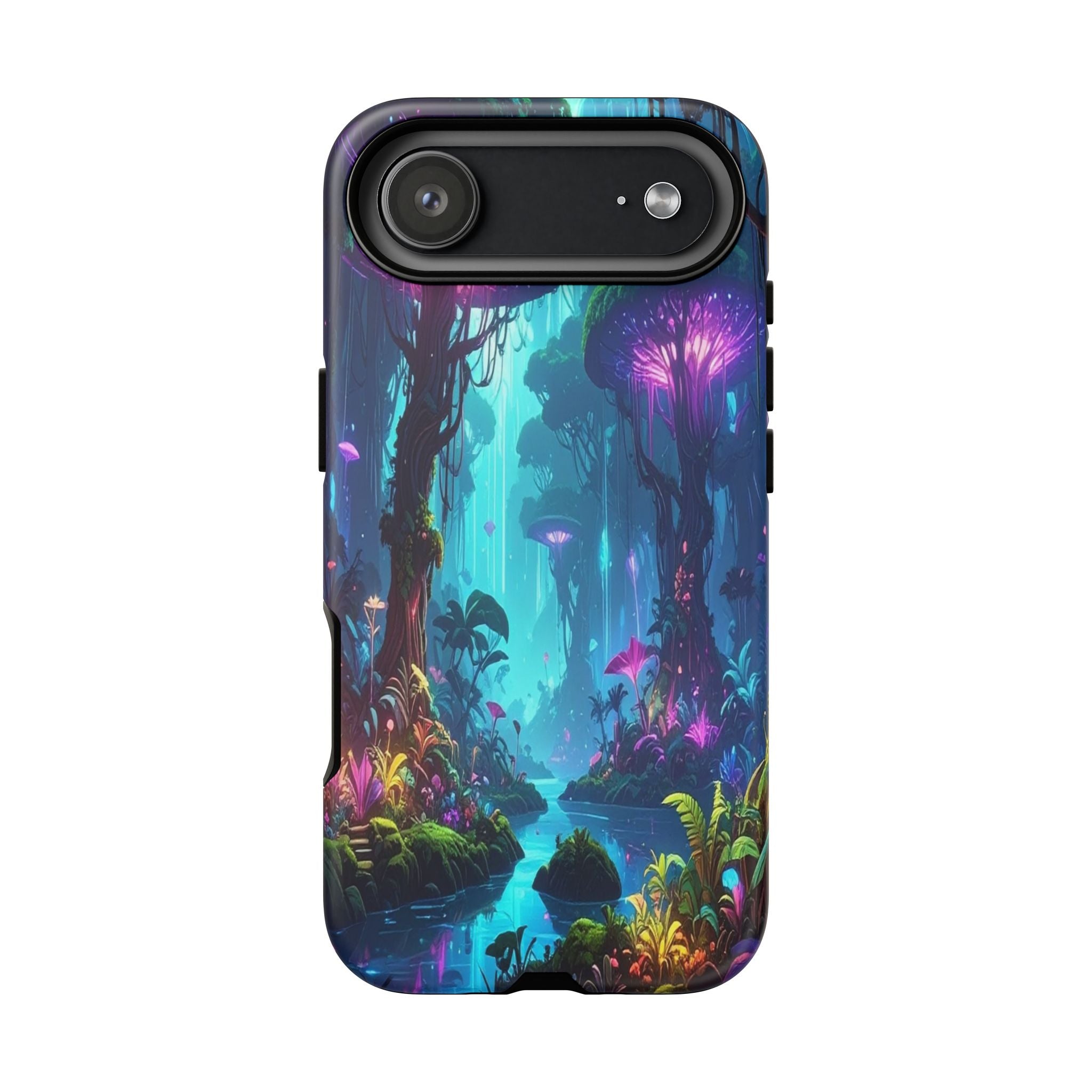 Bioluminescent Dreamscape: Ethereal Forest Fantasy, Digital Luminescence Illustration - L’Art Suprême Phone Case