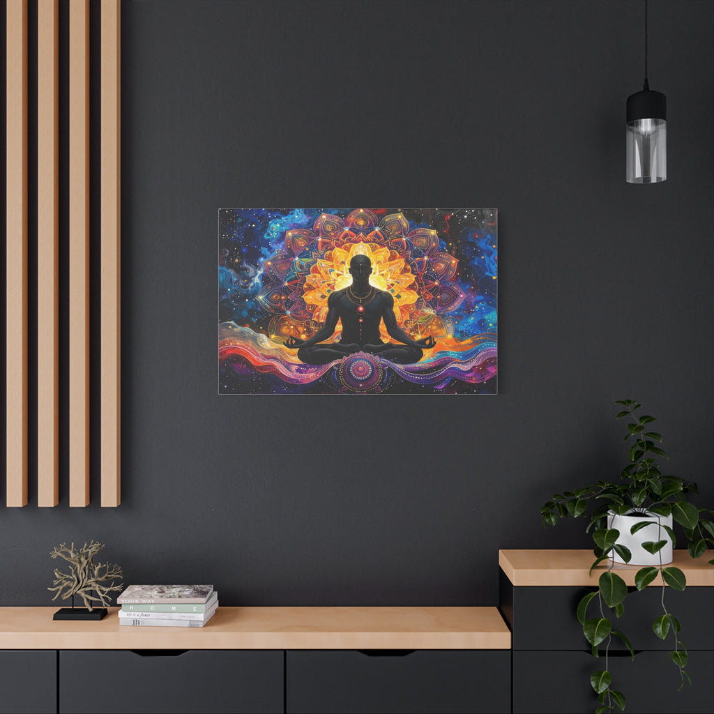 Cosmic Meditation: Spiritual Awakening through Mandala Art, Transcendent Chakra Visualization - L’Art Suprême Canvas