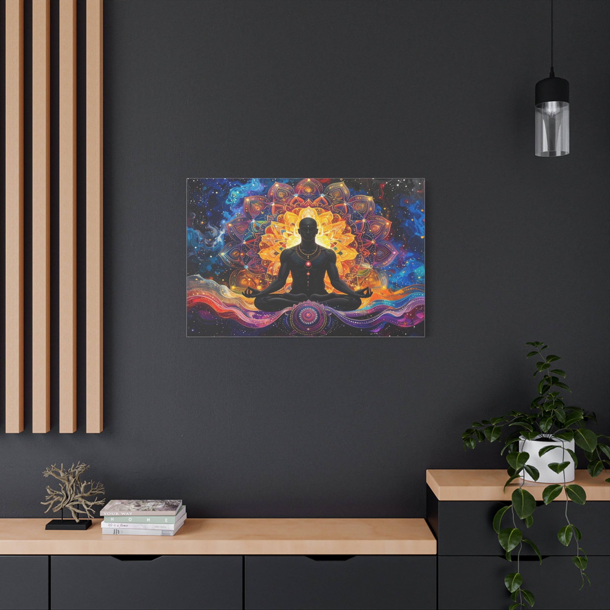 Cosmic Meditation: Spiritual Awakening through Mandala Art, Transcendent Chakra Visualization - L’Art Suprême Canvas