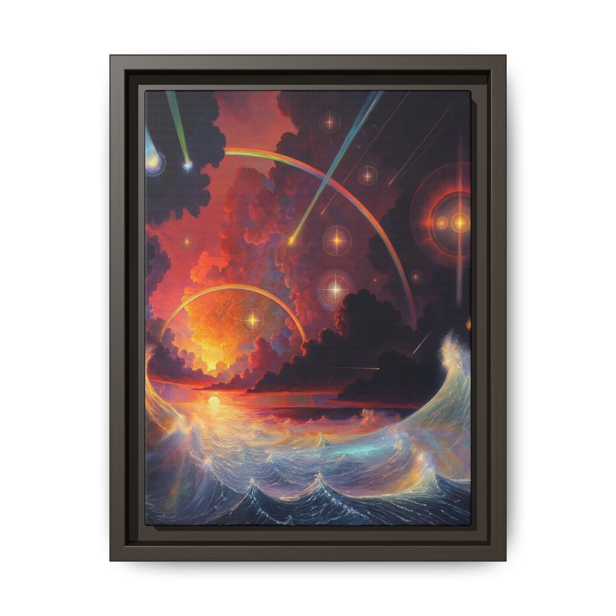 "Celestial Tides" – Framed Canvas Print