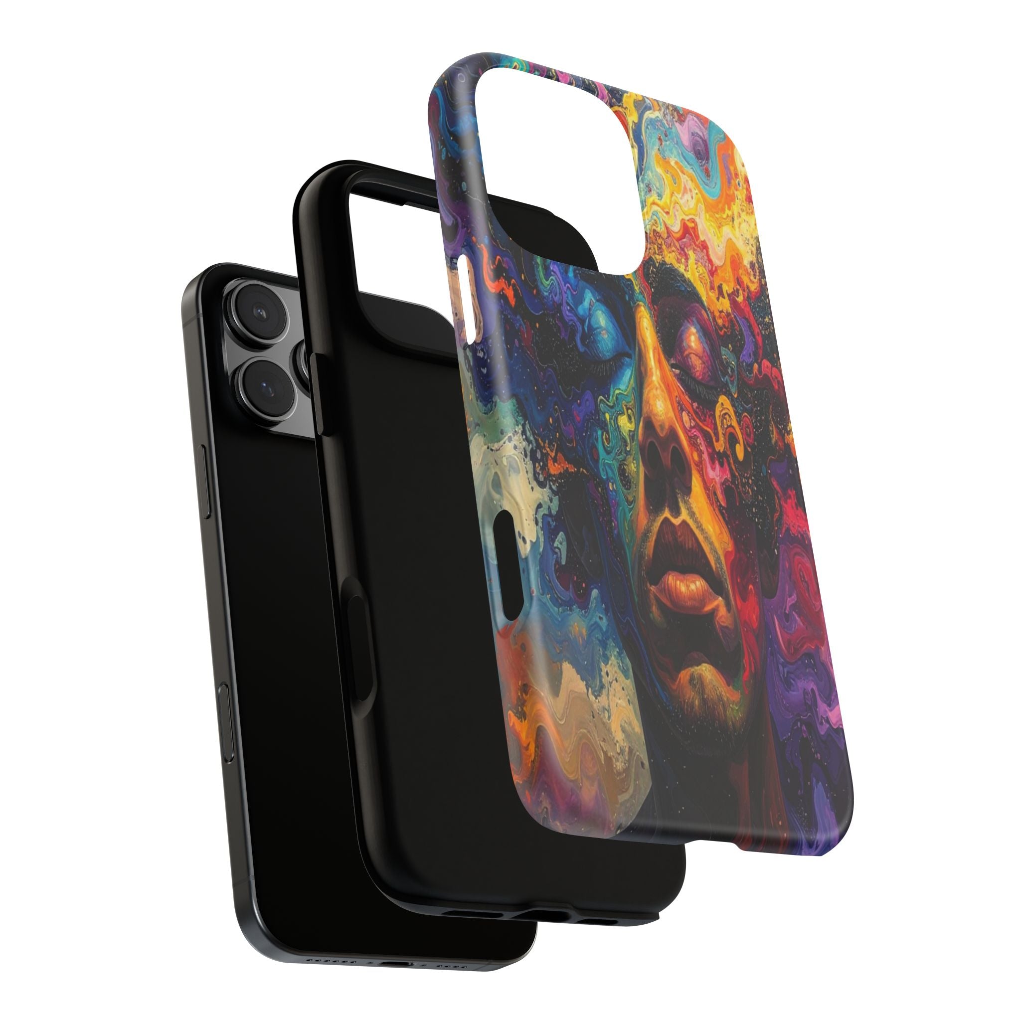 Psyche Unbound: Chromatic Consciousness, Digital Portrait Exploration - L’Art Suprême Phone Case
