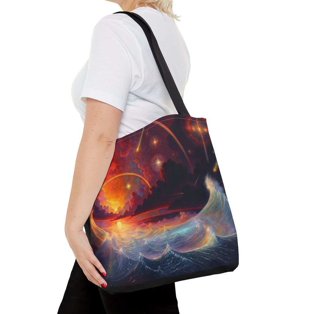 “Celestial Tides” – Cosmic Chaos x Ocean Calm Tote