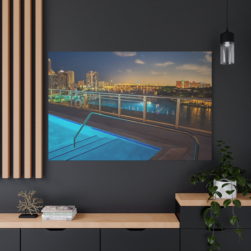 "Skyline Reflections" – Luxe Canvas Print