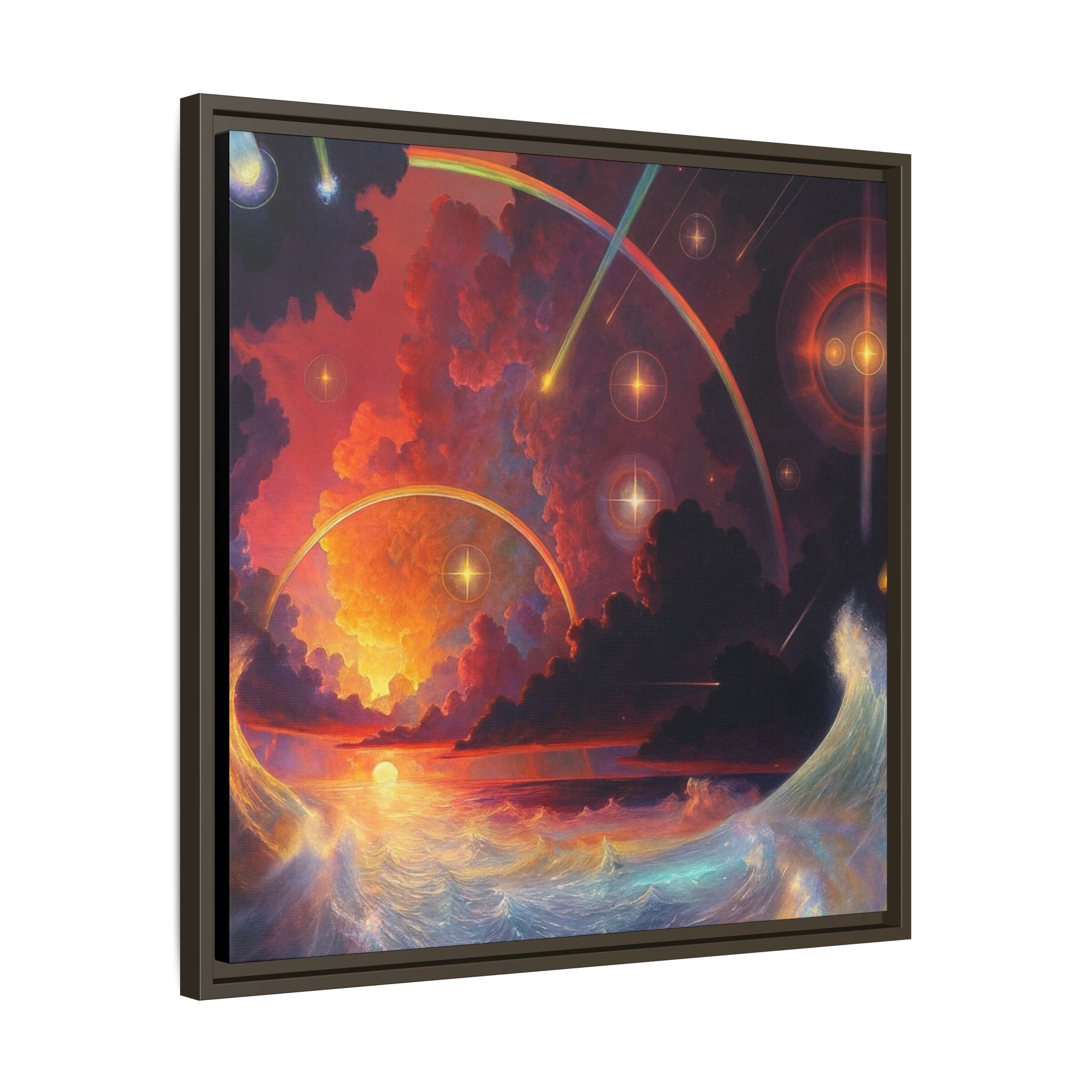 "Celestial Tides" – Framed Canvas Print