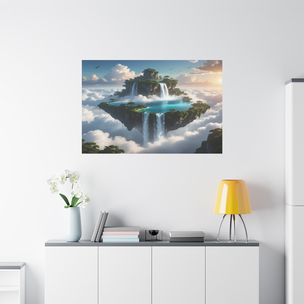 Celestial Archipelago: Floating Worlds of Mist and Stone, Digital Fantasy Landscape - L’Art Suprême Canvas