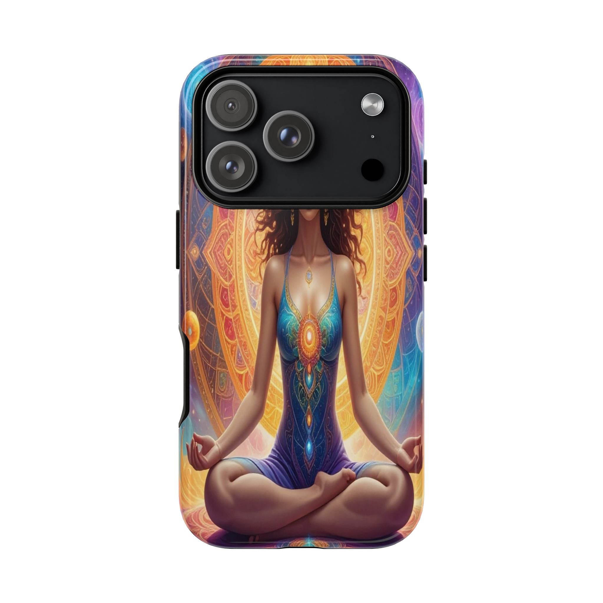 Cosmic Awakening: Spiritual Meditation Mandala, Celestial Energy Visualization - L’Art Suprême Phone Case