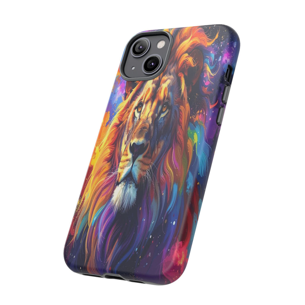 Cosmic Mane: Celestial Lion Portrait, Psychedelic Wildlife Art - L’Art Suprême Phone Case