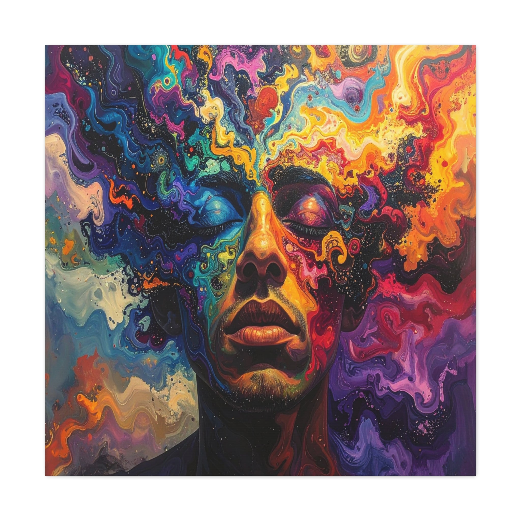 Consciousness Unfolding: Psychedelic Inner Landscape, Fluid Abstract Meditation - L’Art Suprême Canvas