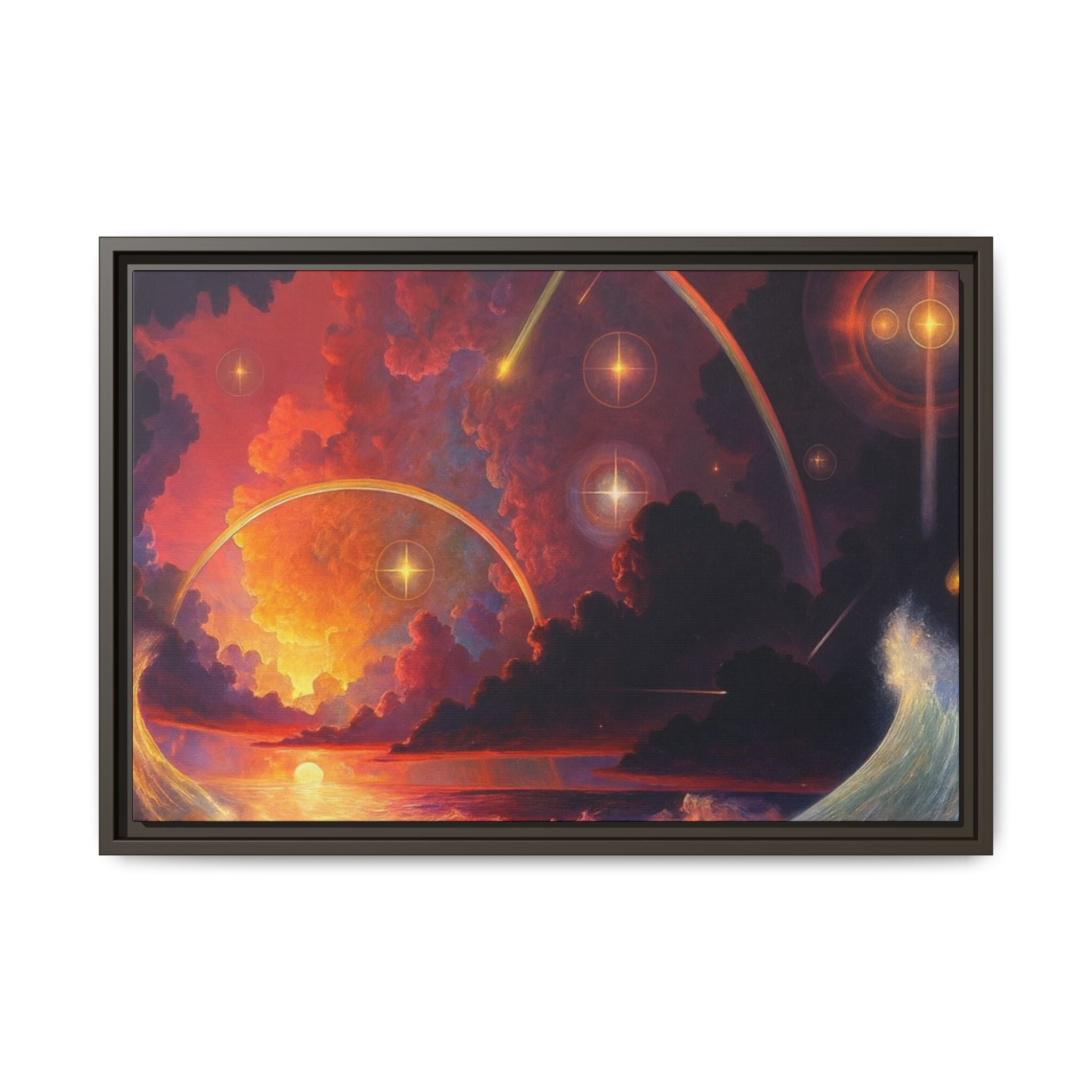 "Celestial Tides" – Framed Canvas Print