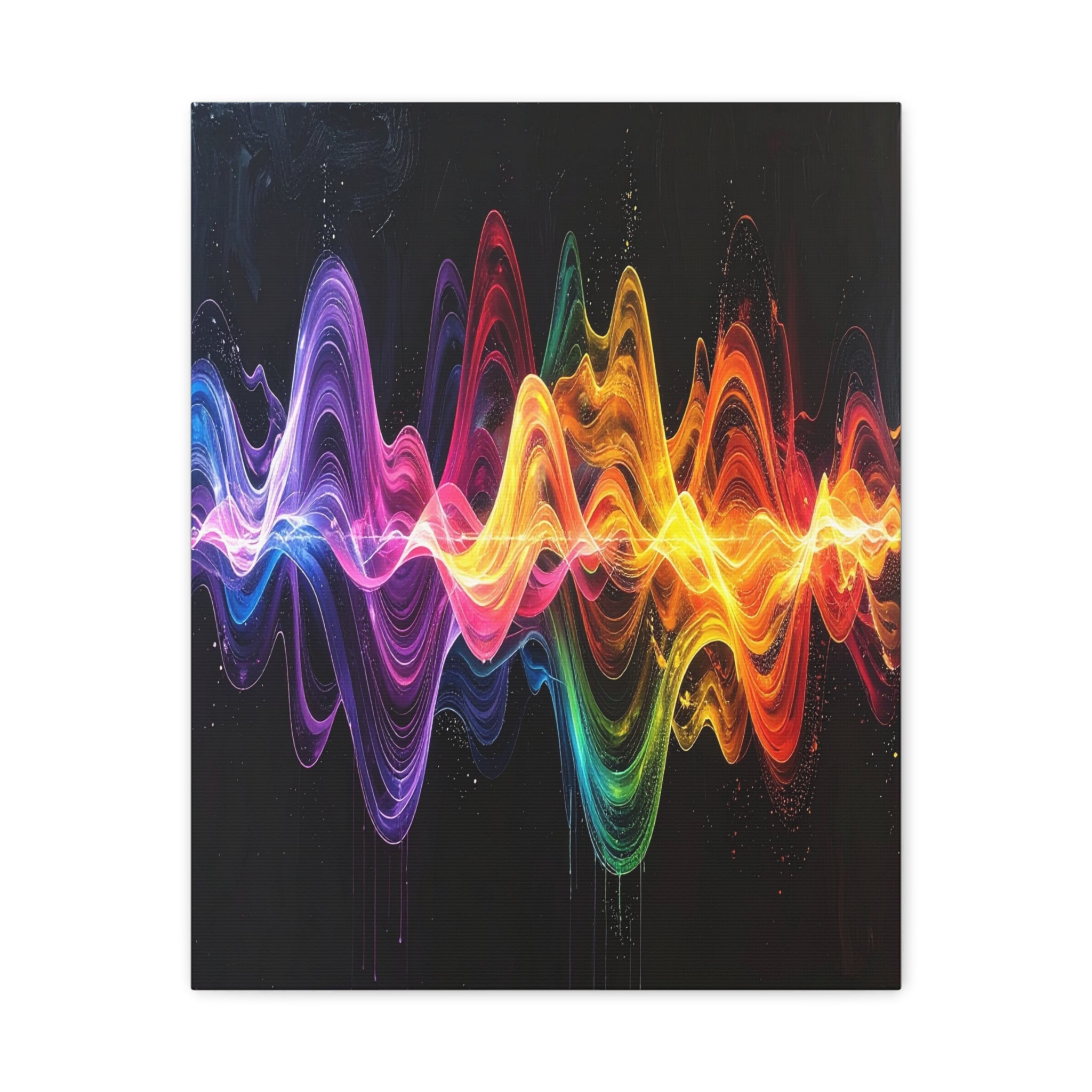 Sonic Spectrum: Digital Sound Wave Visualization, Color Gradient Artwork - L’Art Suprême Canvas