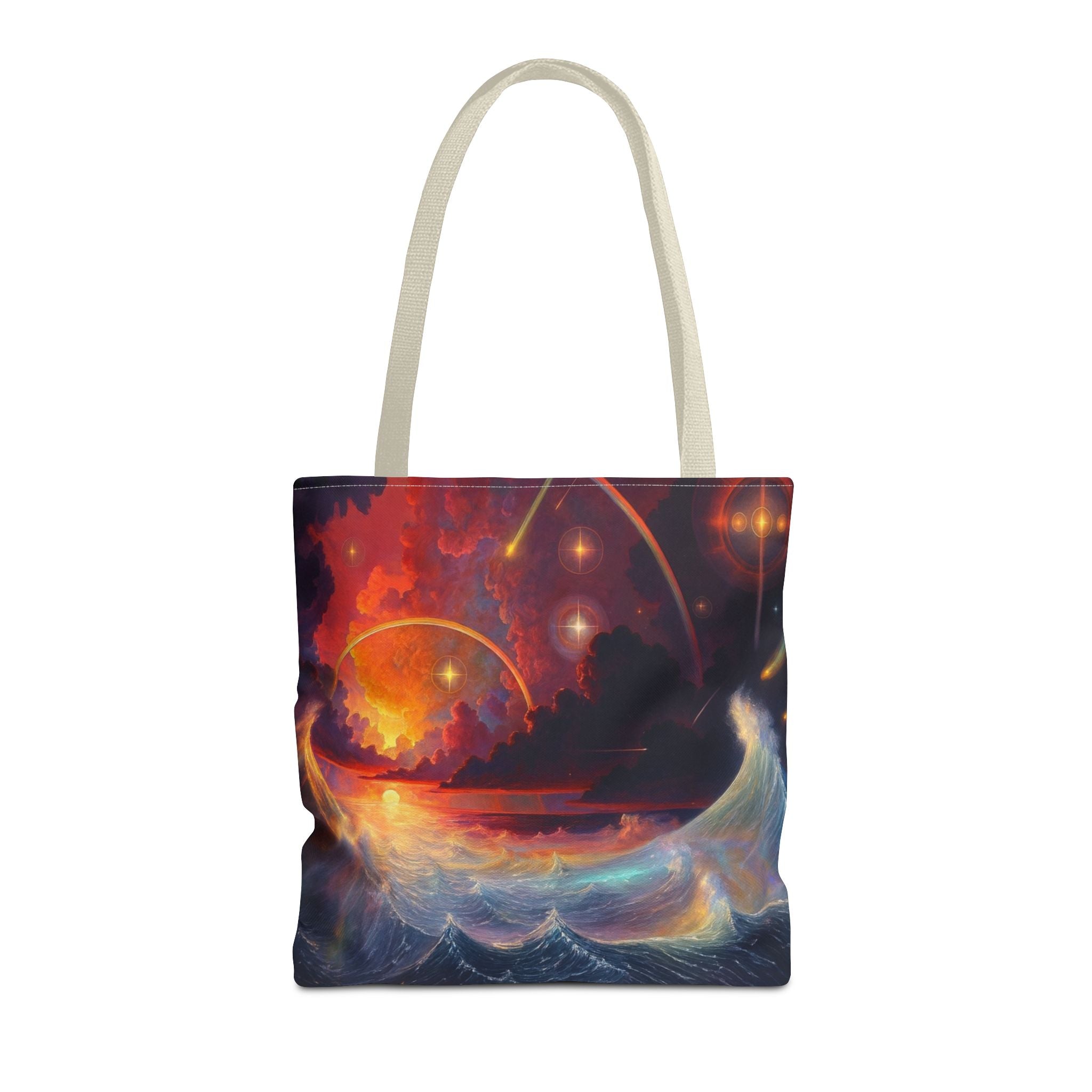 “Celestial Tides” – Cosmic Chaos x Ocean Calm Tote