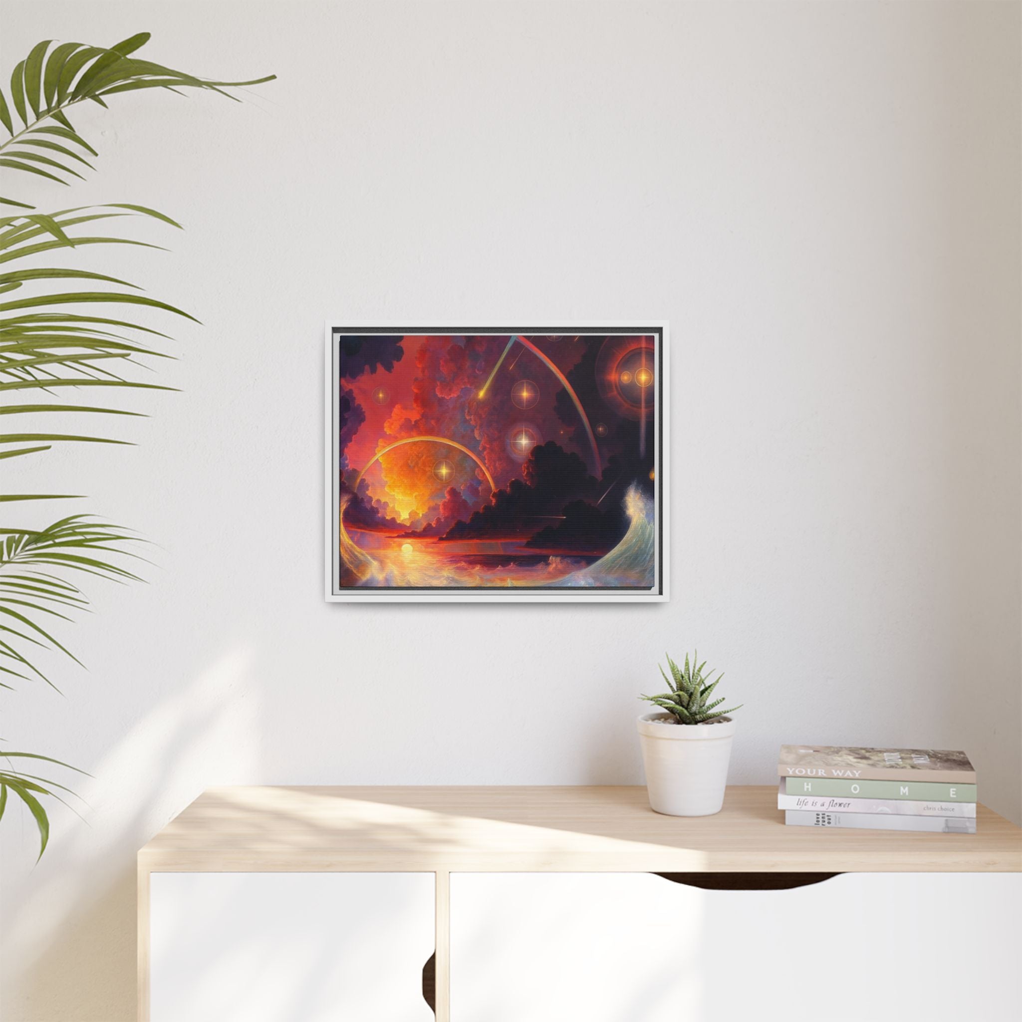 "Celestial Tides" – Framed Canvas Print