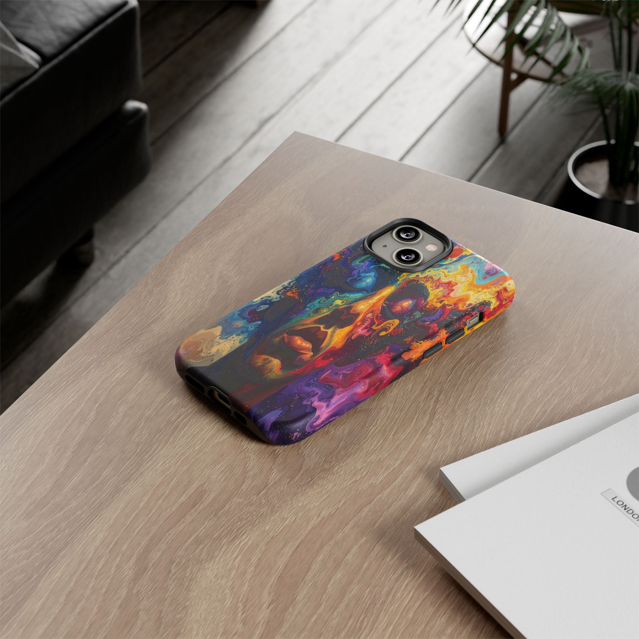 Psyche Unbound: Chromatic Consciousness, Digital Portrait Exploration - L’Art Suprême Phone Case