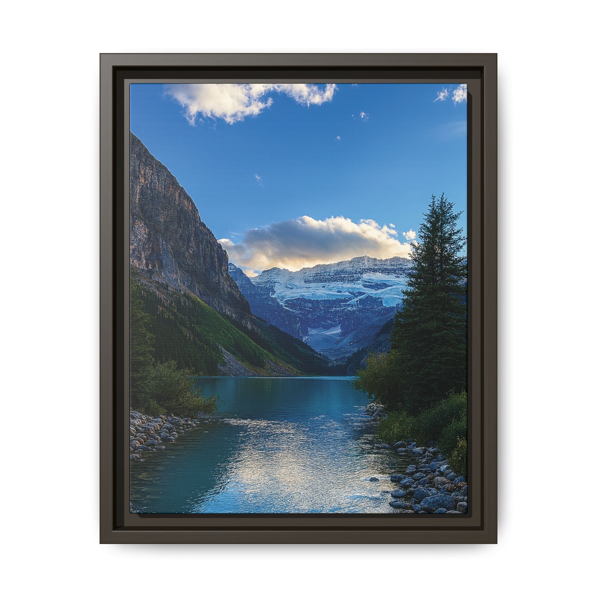 "Glacial Serenity" – Framed Canvas Print