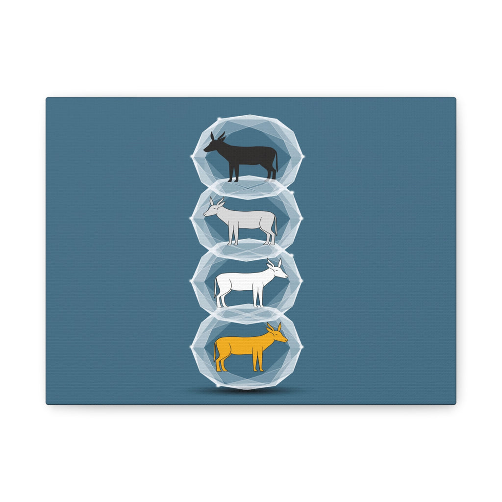 Encapsulated Ascent: Geometric Animal Silhouettes, Minimal Vertical Progression - L’Art Suprême Canvas