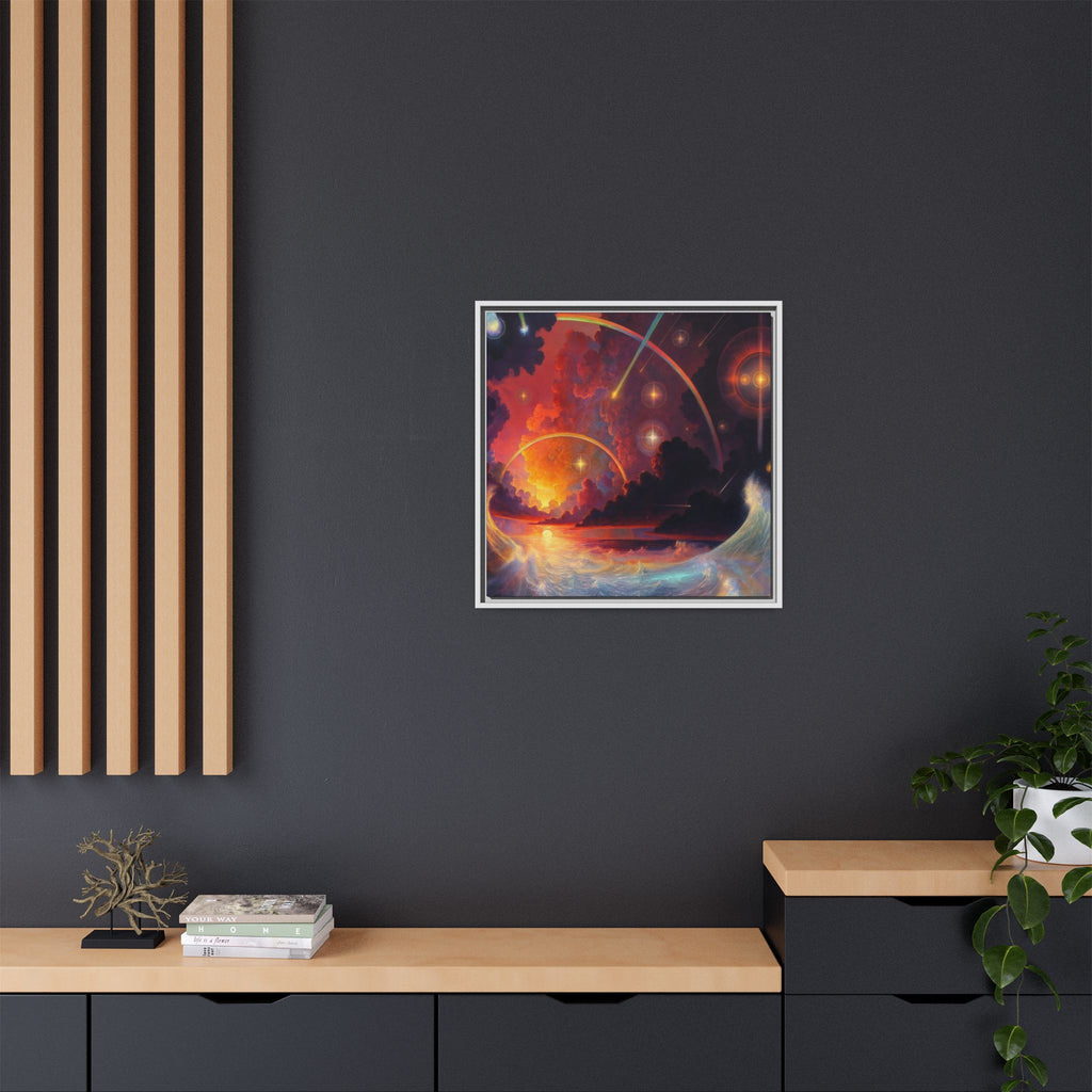 "Celestial Tides" – Framed Canvas Print