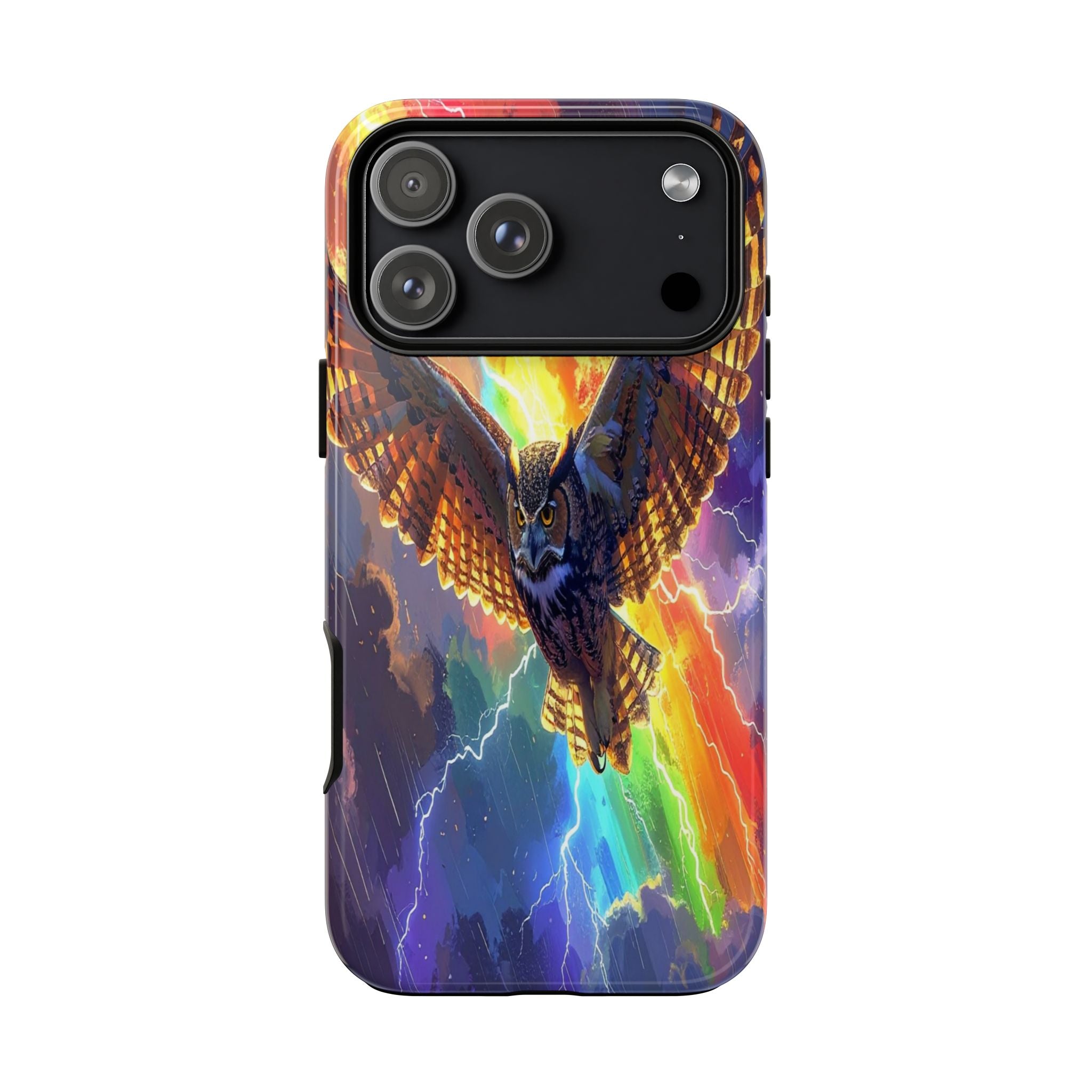 Thunderwing: Ethereal Owl in Electric Storm, Digital Fantasy Artwork - L’Art Suprême Phone Case