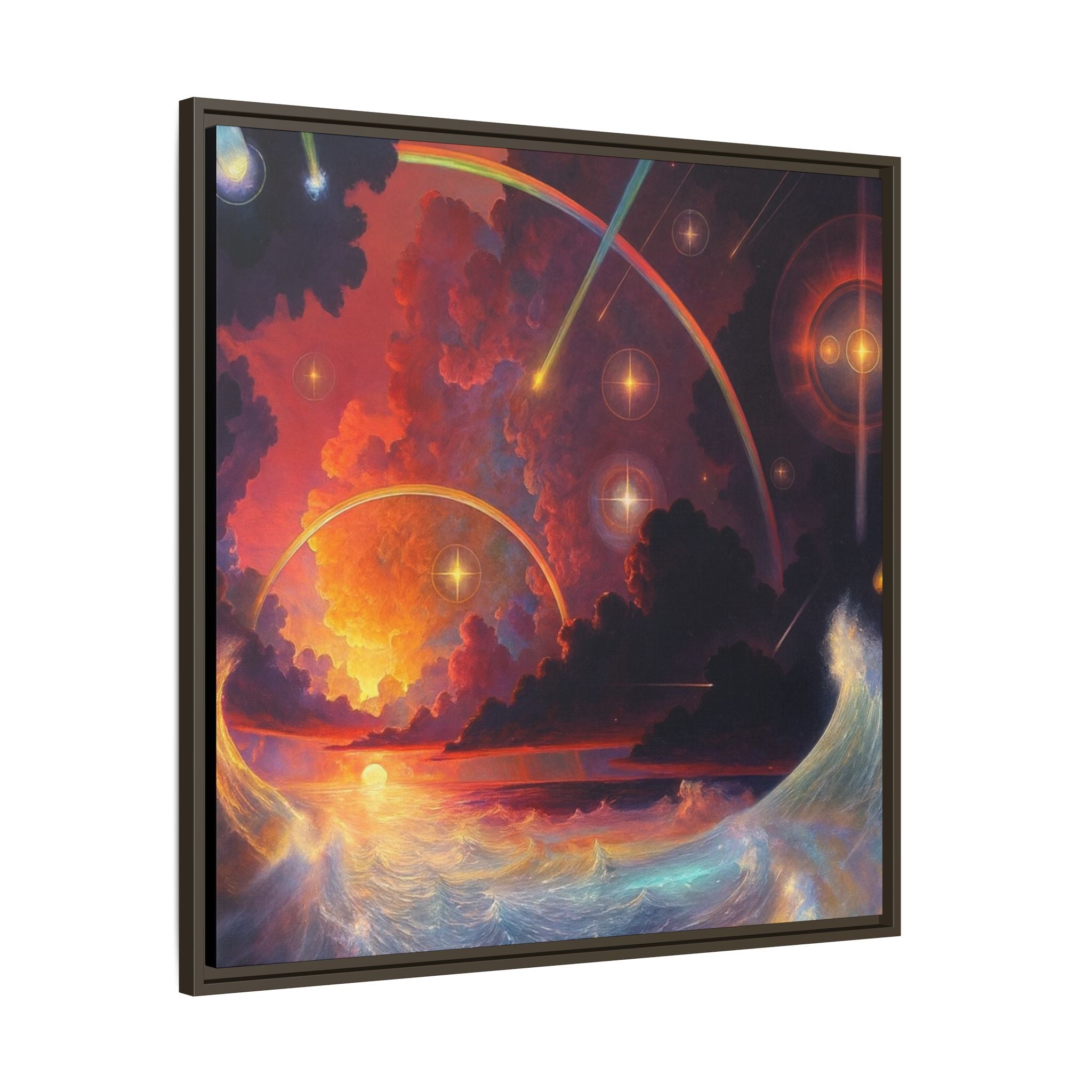 "Celestial Tides" – Framed Canvas Print