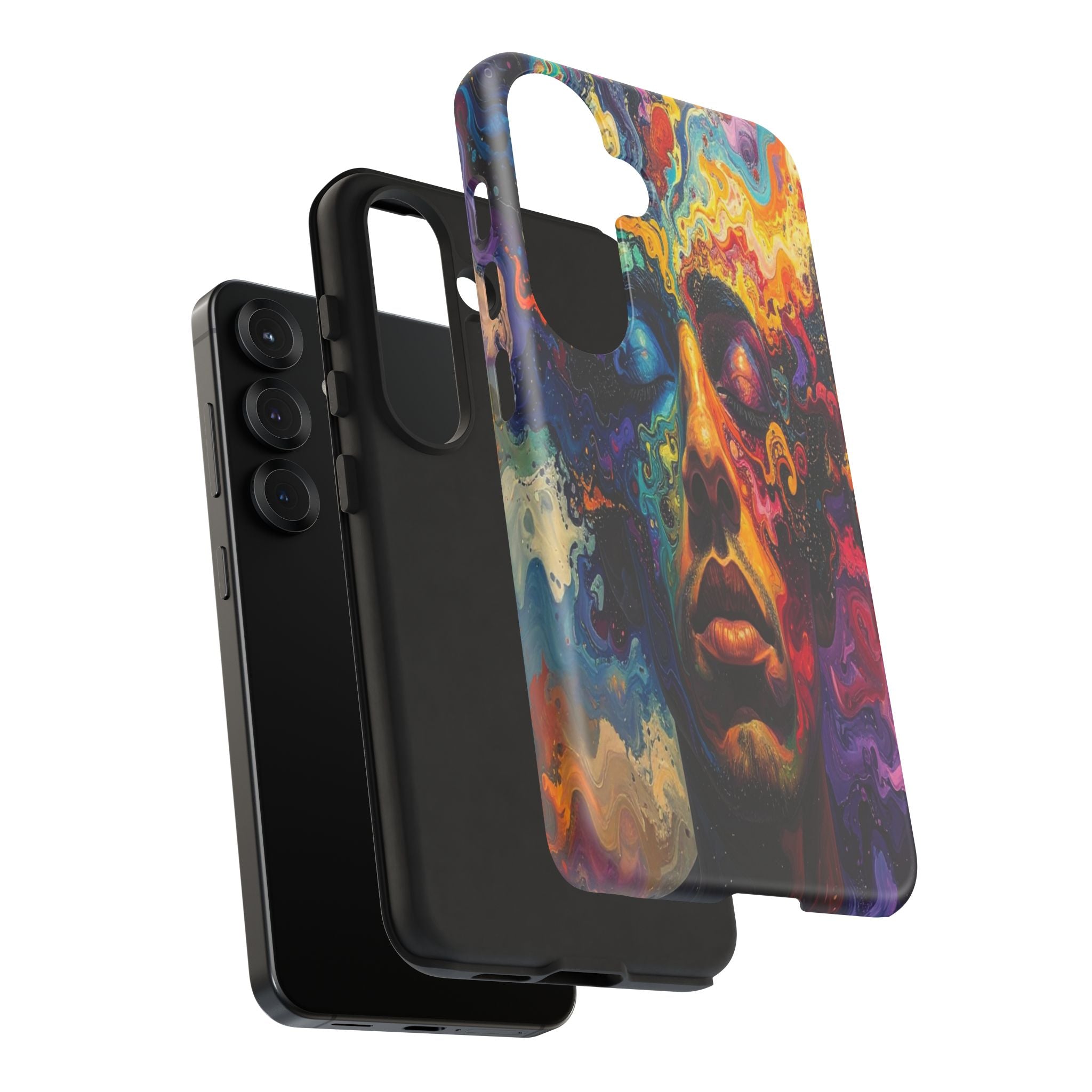 Psyche Unbound: Chromatic Consciousness, Digital Portrait Exploration - L’Art Suprême Phone Case