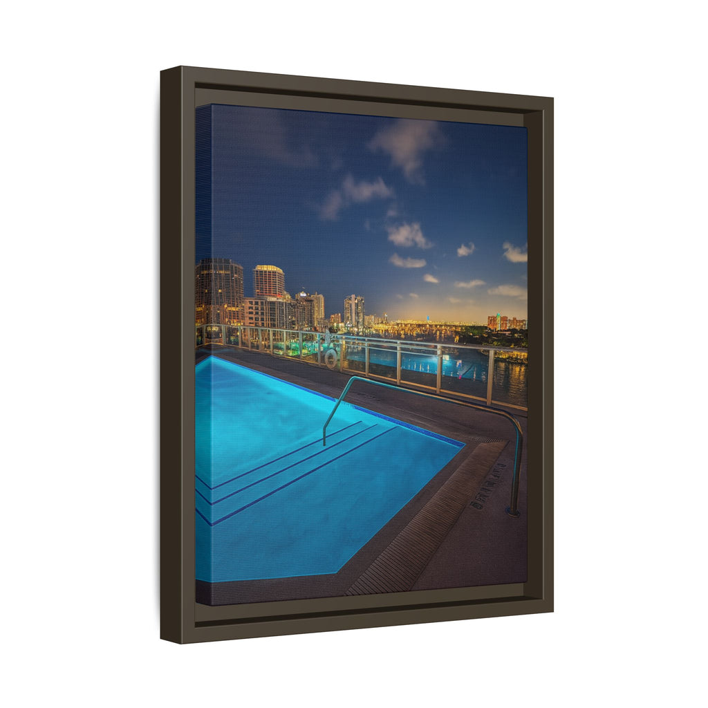 "Skyline Reflections" – Framed Canvas Print
