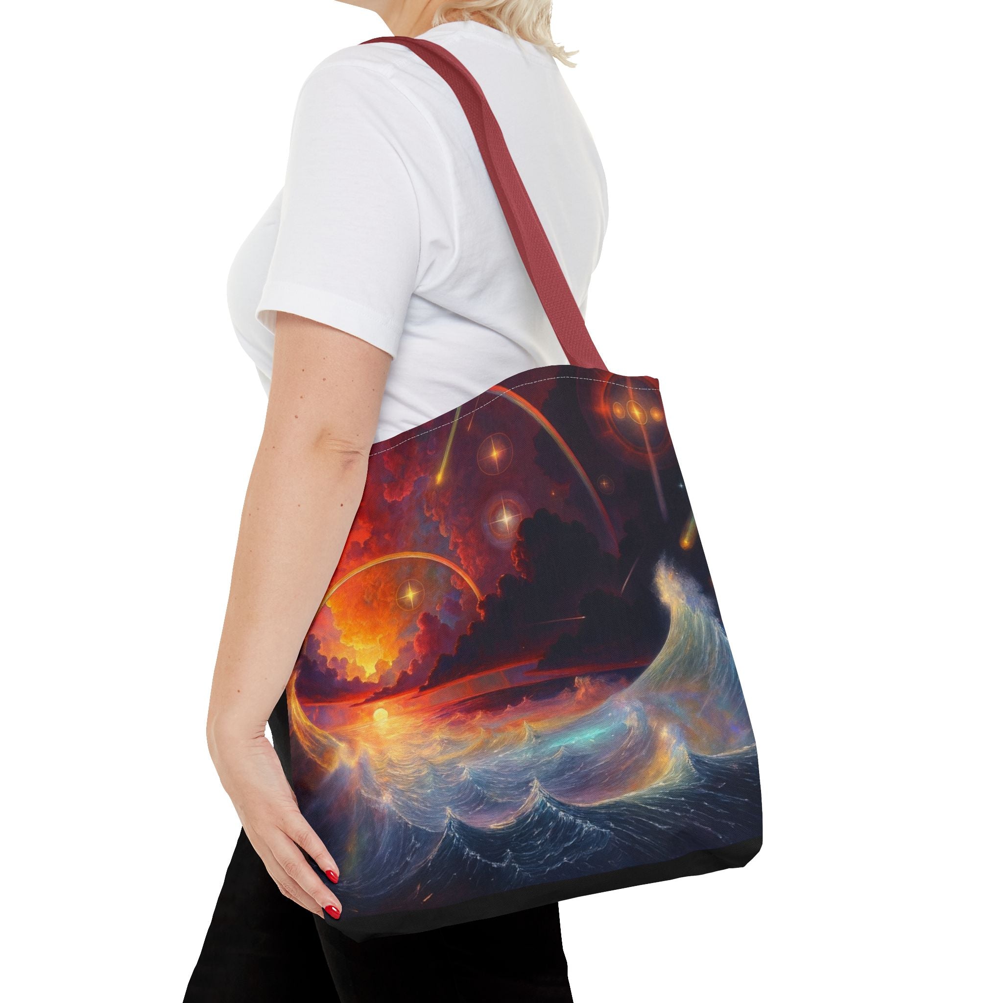 “Celestial Tides” – Cosmic Chaos x Ocean Calm Tote