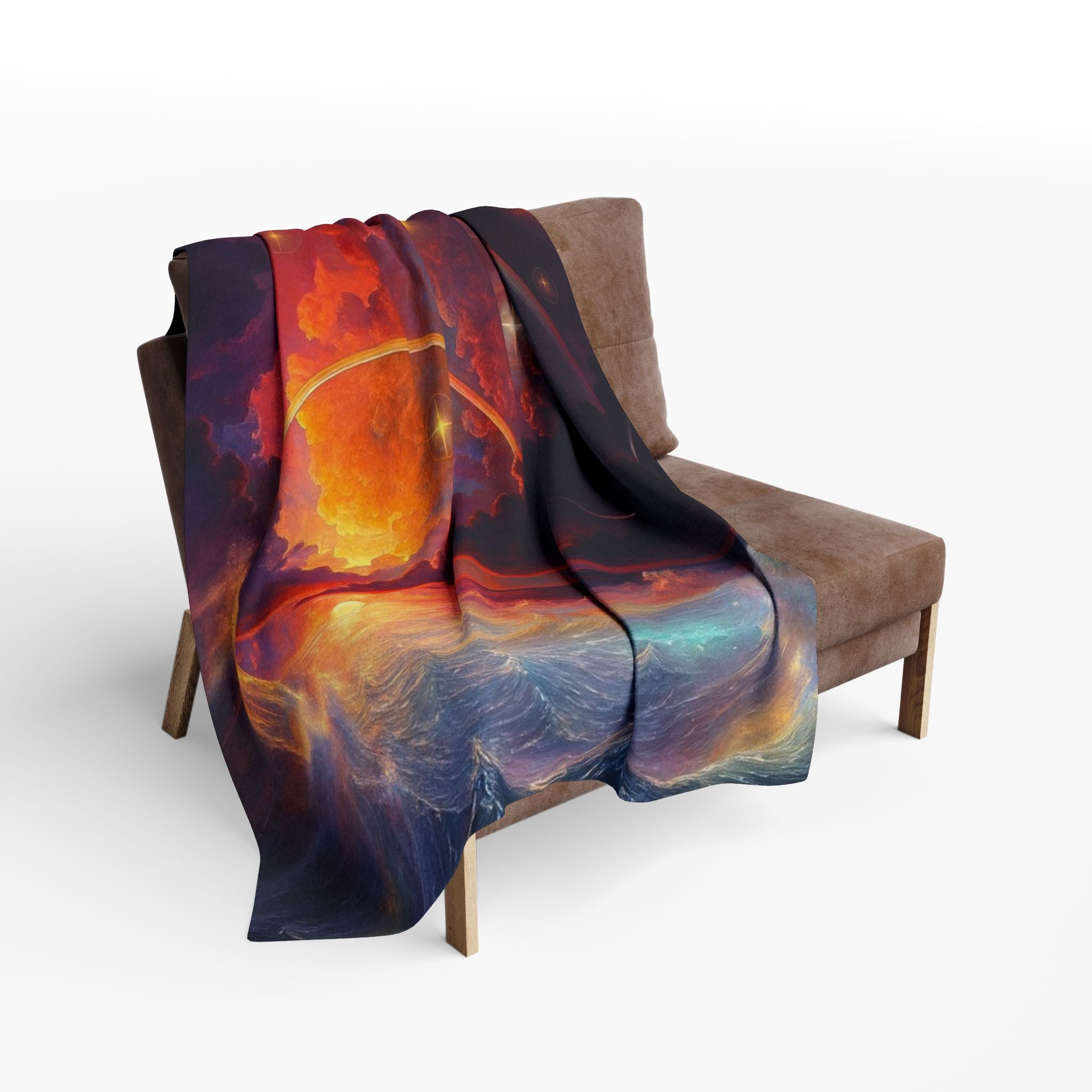 "Celestial Tides" – Dreamscape Fleece Blanket