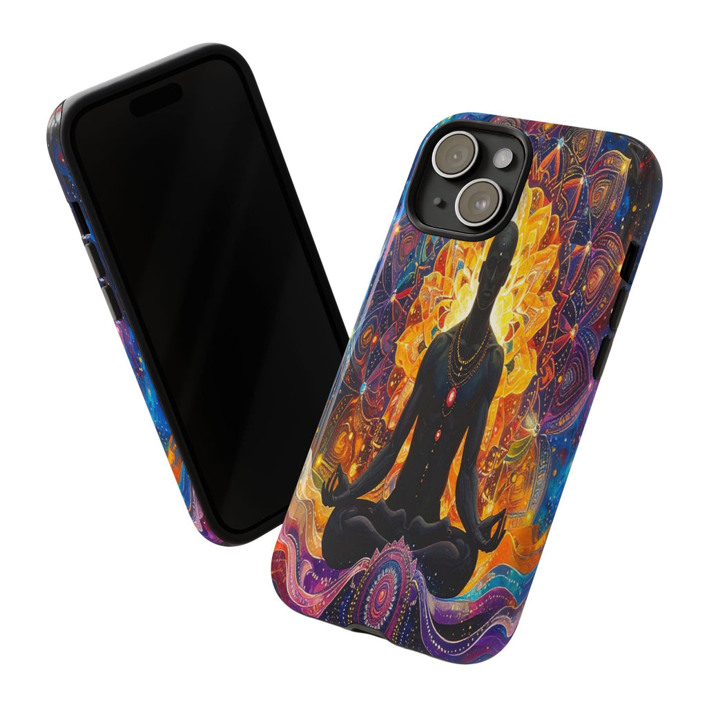 Cosmic Awakening: Spiritual Meditation Mandala, Chakra Energy Visualization - L’Art Suprême Phone Case
