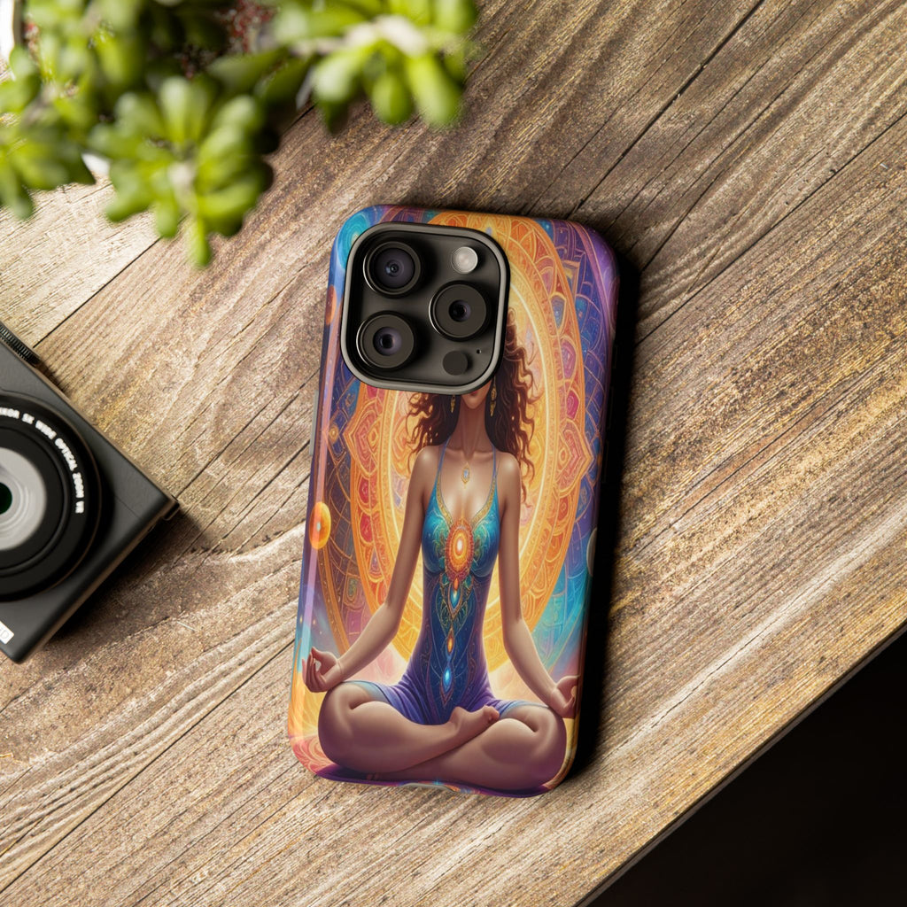 Cosmic Awakening: Spiritual Meditation Mandala, Celestial Energy Visualization - L’Art Suprême Phone Case