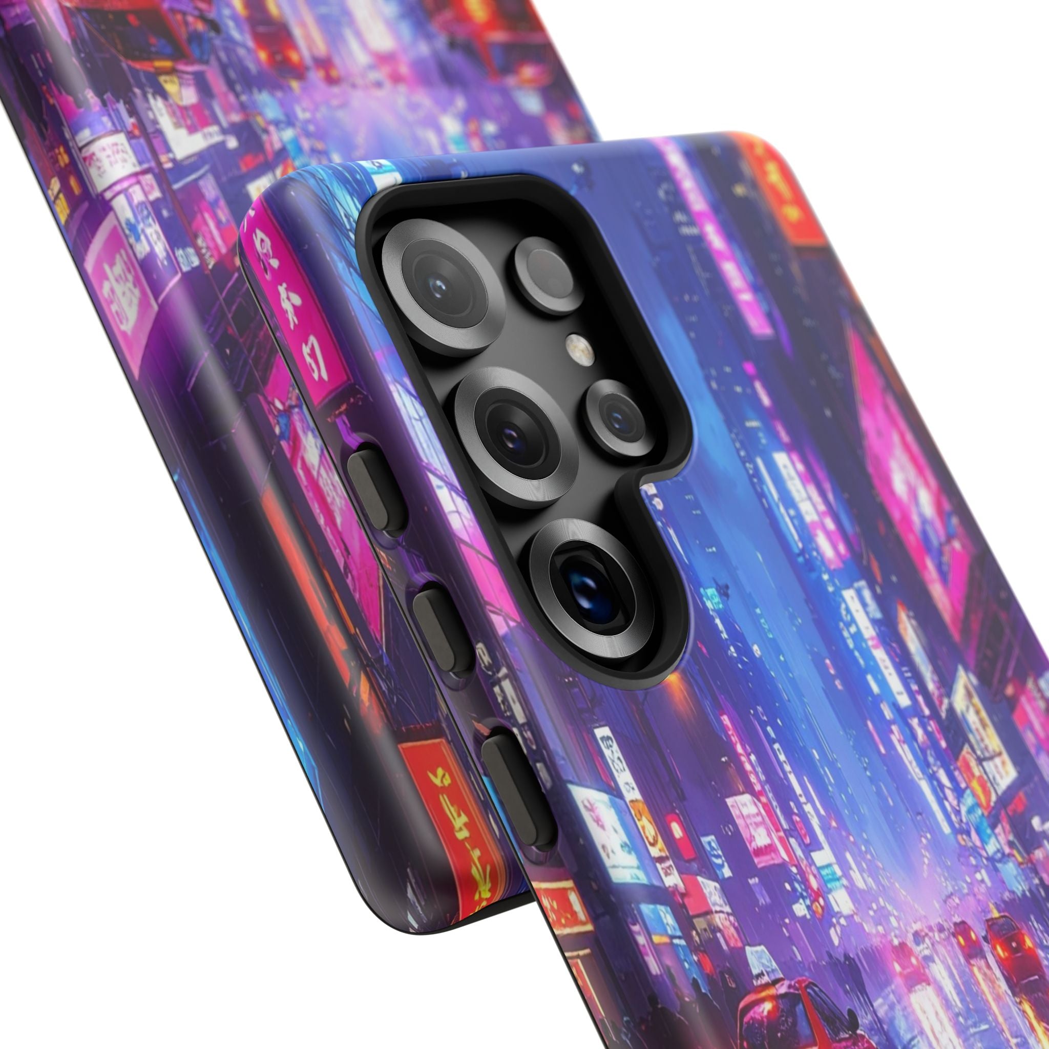 Neon Dystopia: Cyberpunk Metropolis, Urban Night Reflections - L’Art Suprême Phone Case