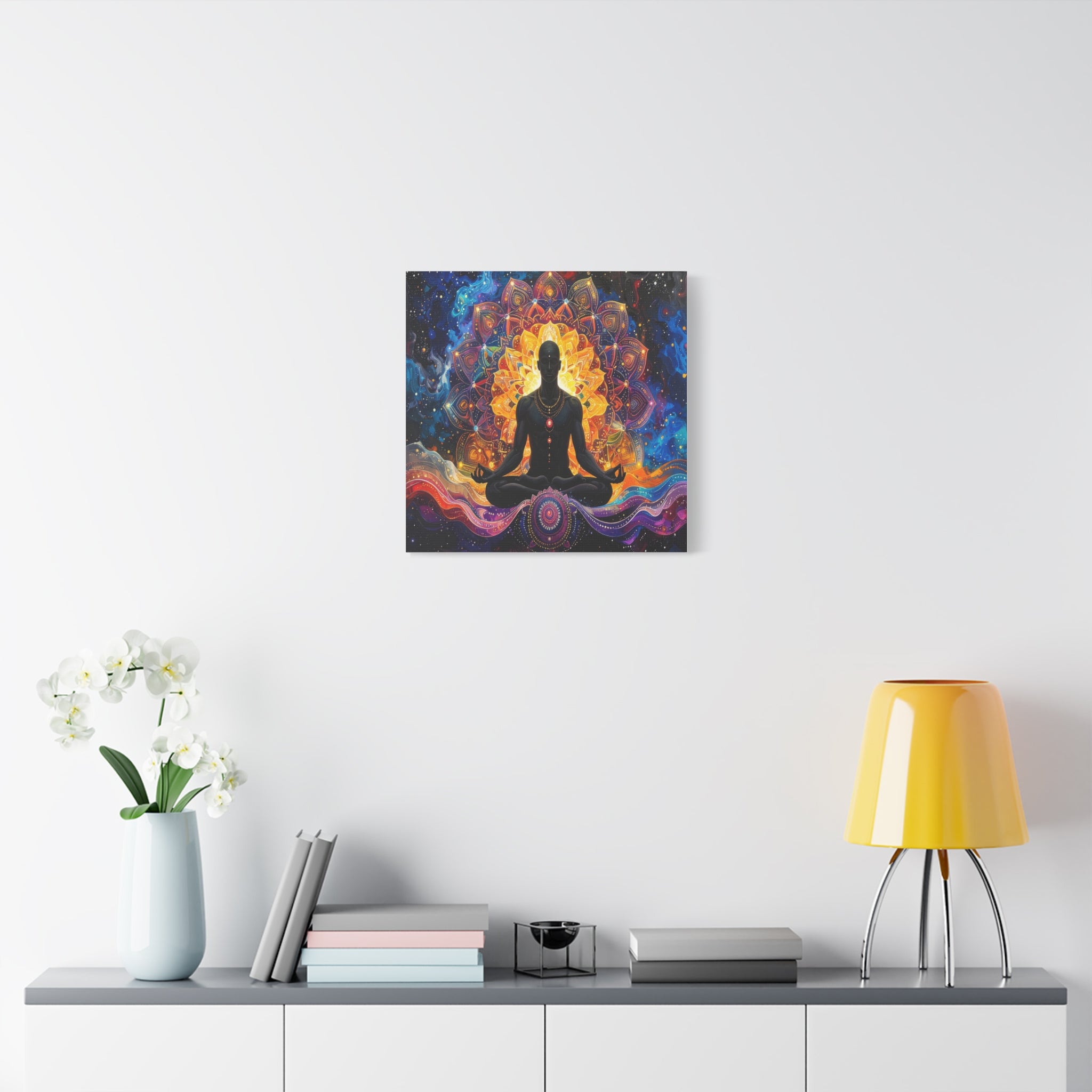Cosmic Meditation: Spiritual Awakening through Mandala Art, Transcendent Chakra Visualization - L’Art Suprême Canvas