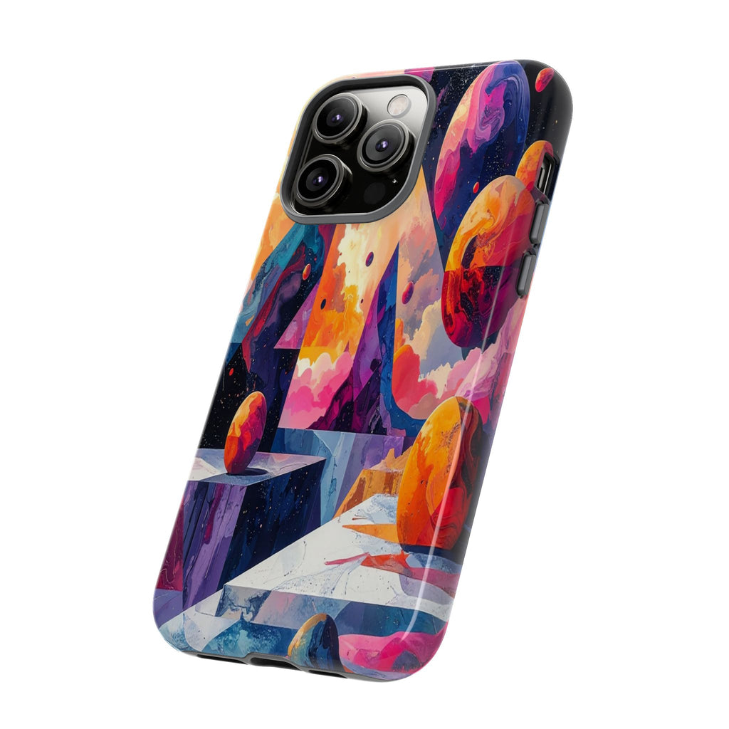Cosmic Geometrica: Floating Spheres of Abstraction, Digital Dreamscape Dimensions - L’Art Suprême Phone Case