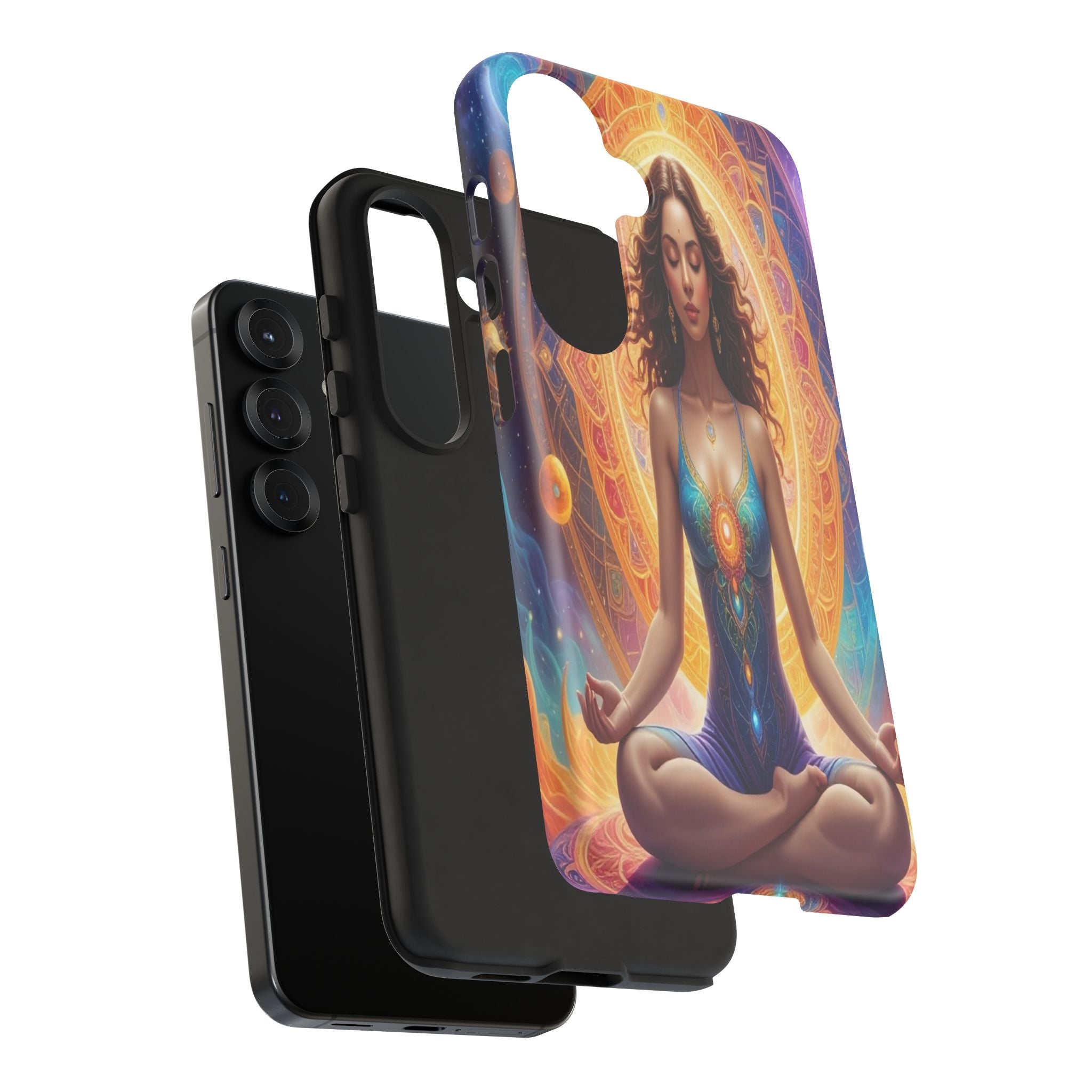 Cosmic Awakening: Spiritual Meditation Mandala, Celestial Energy Visualization - L’Art Suprême Phone Case