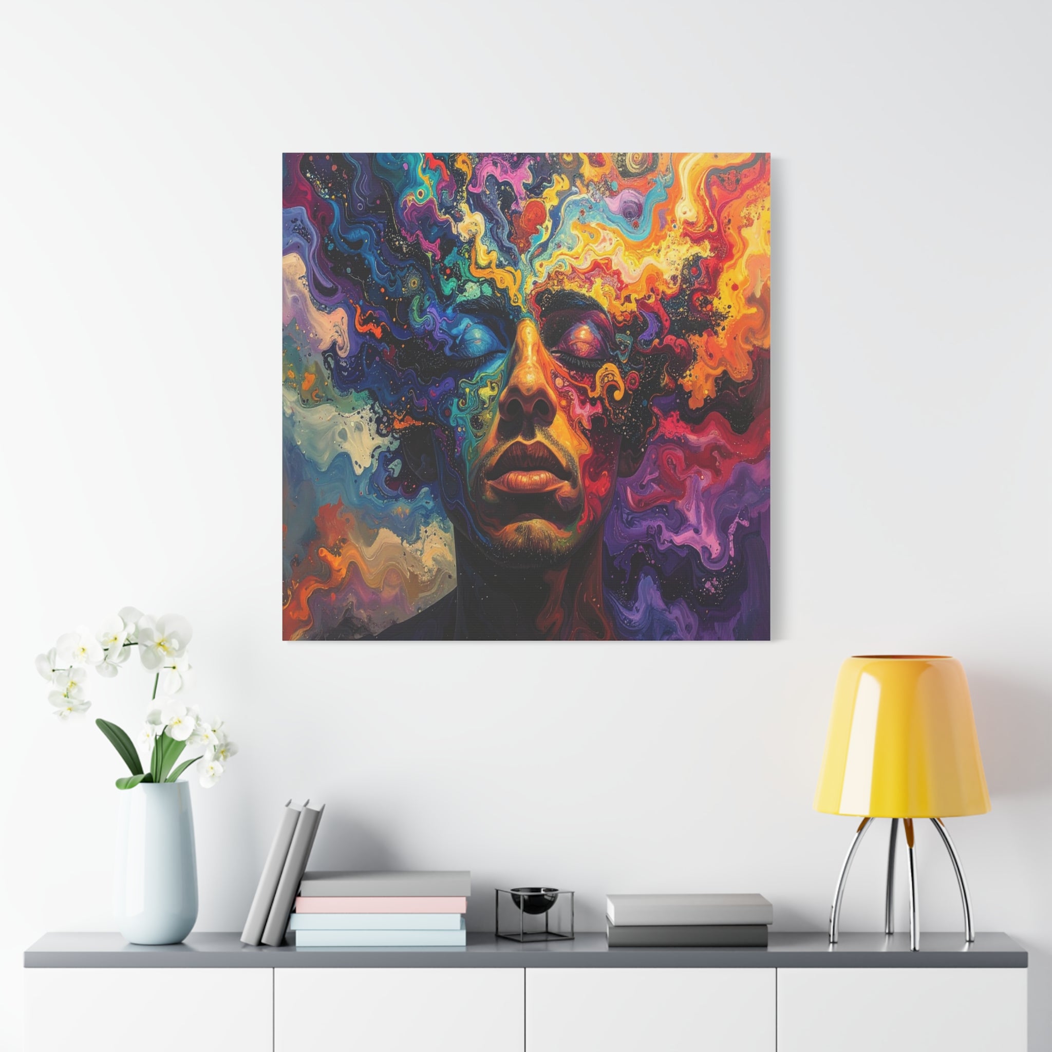 Consciousness Unfolding: Psychedelic Inner Landscape, Fluid Abstract Meditation - L’Art Suprême Canvas