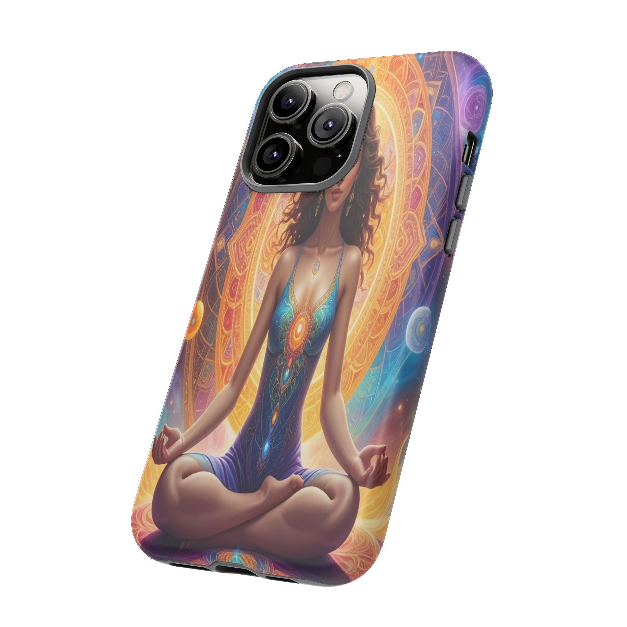 Cosmic Awakening: Spiritual Meditation Mandala, Celestial Energy Visualization - L’Art Suprême Phone Case