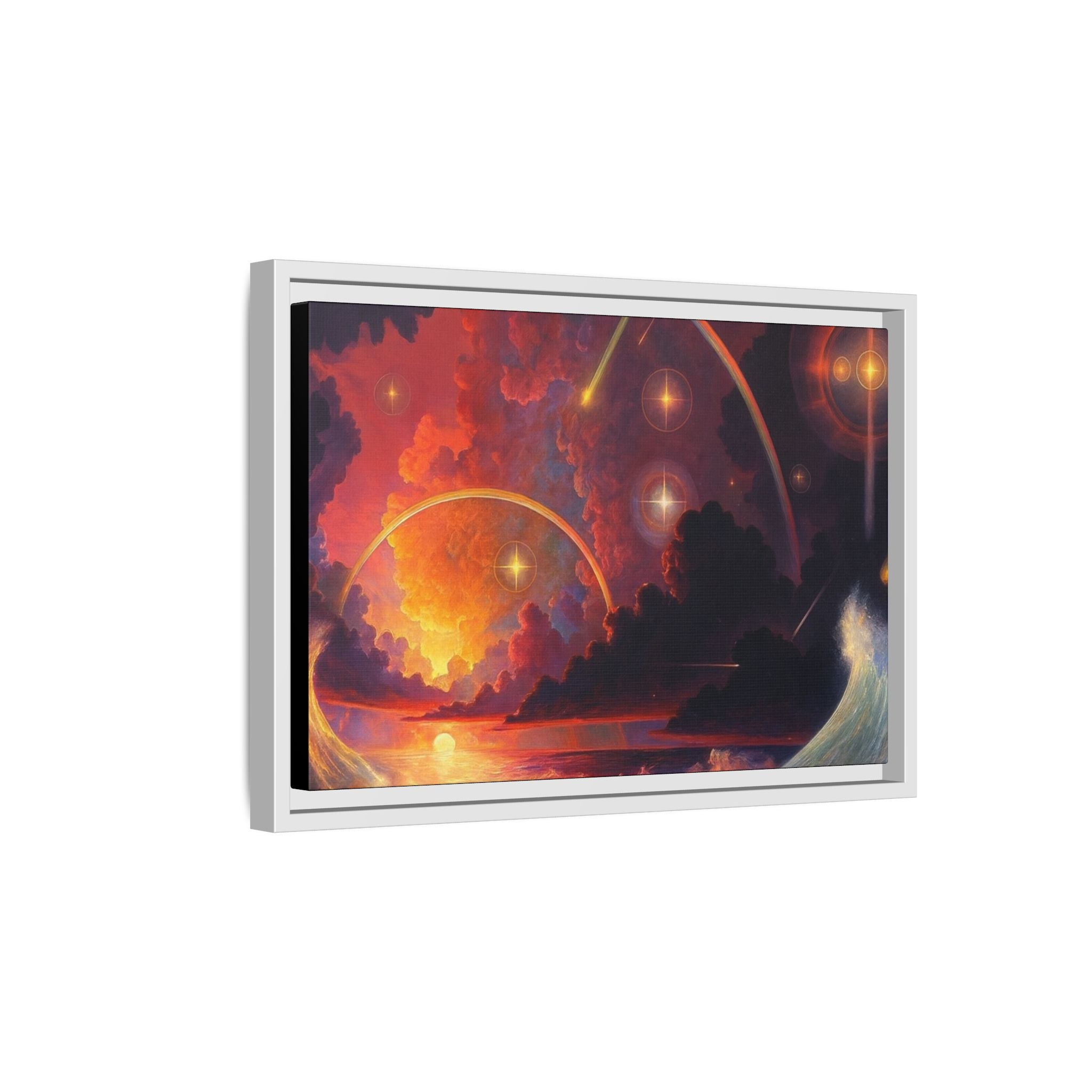 "Celestial Tides" – Framed Canvas Print