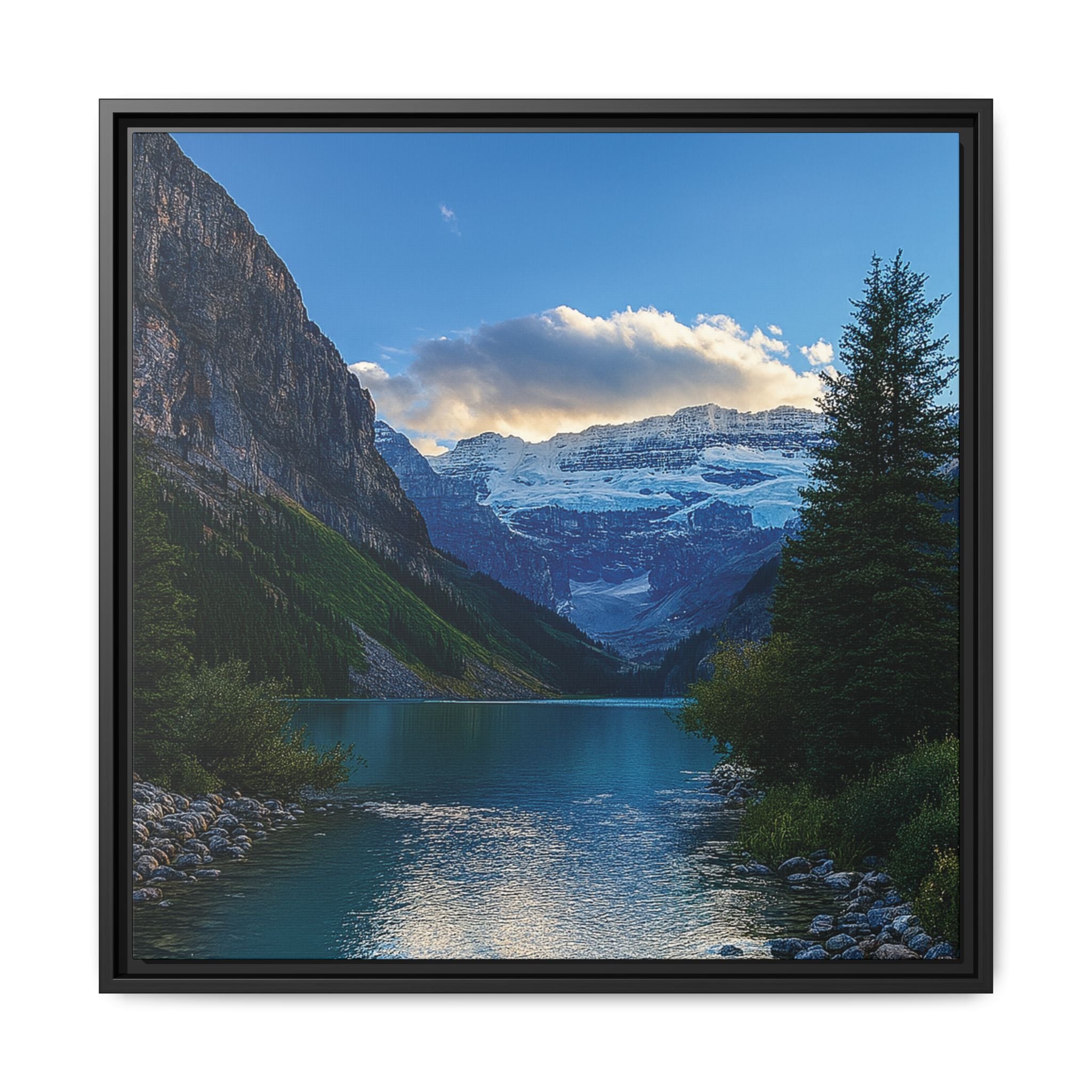 "Glacial Serenity" – Framed Canvas Print