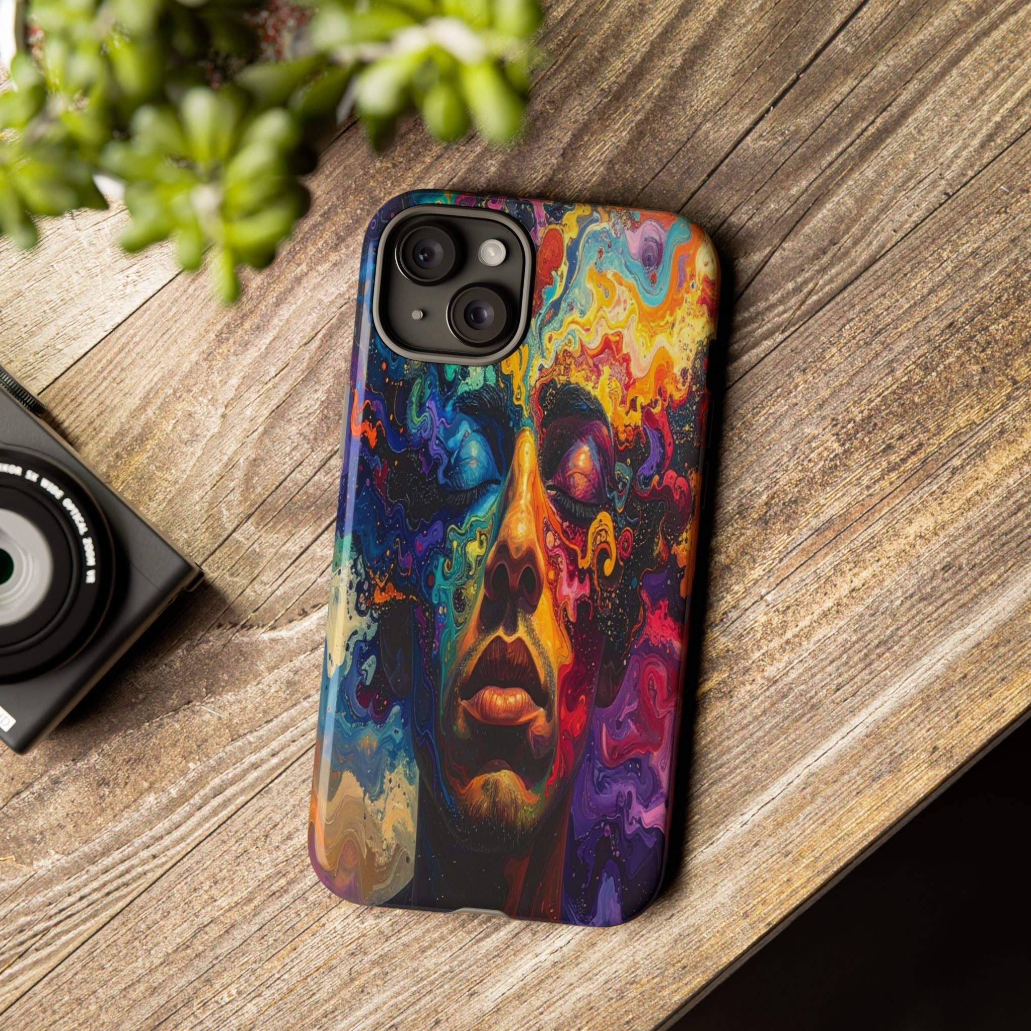 Psyche Unbound: Chromatic Consciousness, Digital Portrait Exploration - L’Art Suprême Phone Case