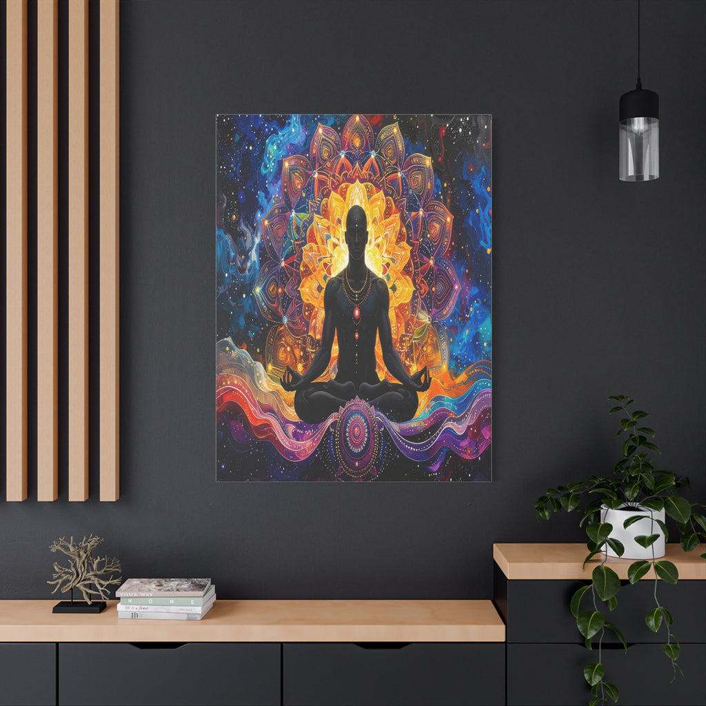 Cosmic Meditation: Spiritual Awakening through Mandala Art, Transcendent Chakra Visualization - L’Art Suprême Canvas