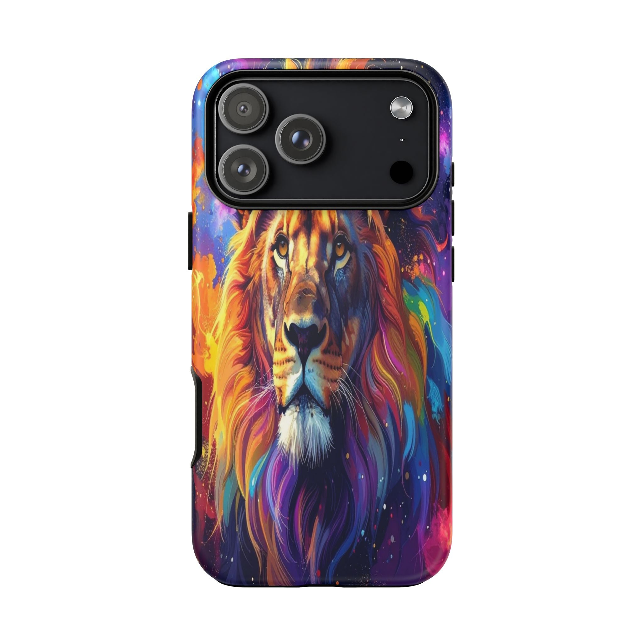 Cosmic Mane: Celestial Lion Portrait, Psychedelic Wildlife Art - L’Art Suprême Phone Case