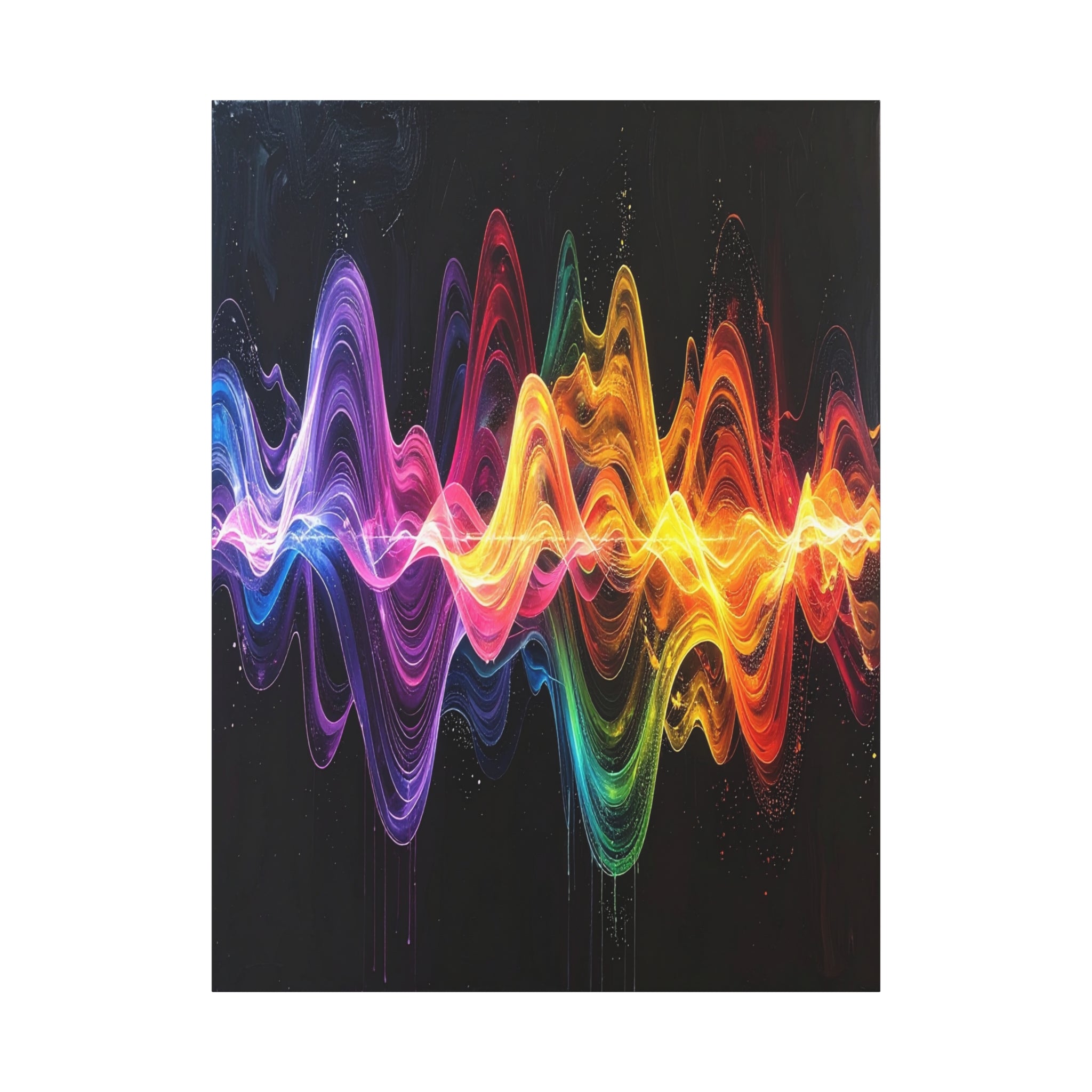 Sonic Spectrum: Digital Sound Wave Visualization, Color Gradient Artwork - L’Art Suprême Canvas