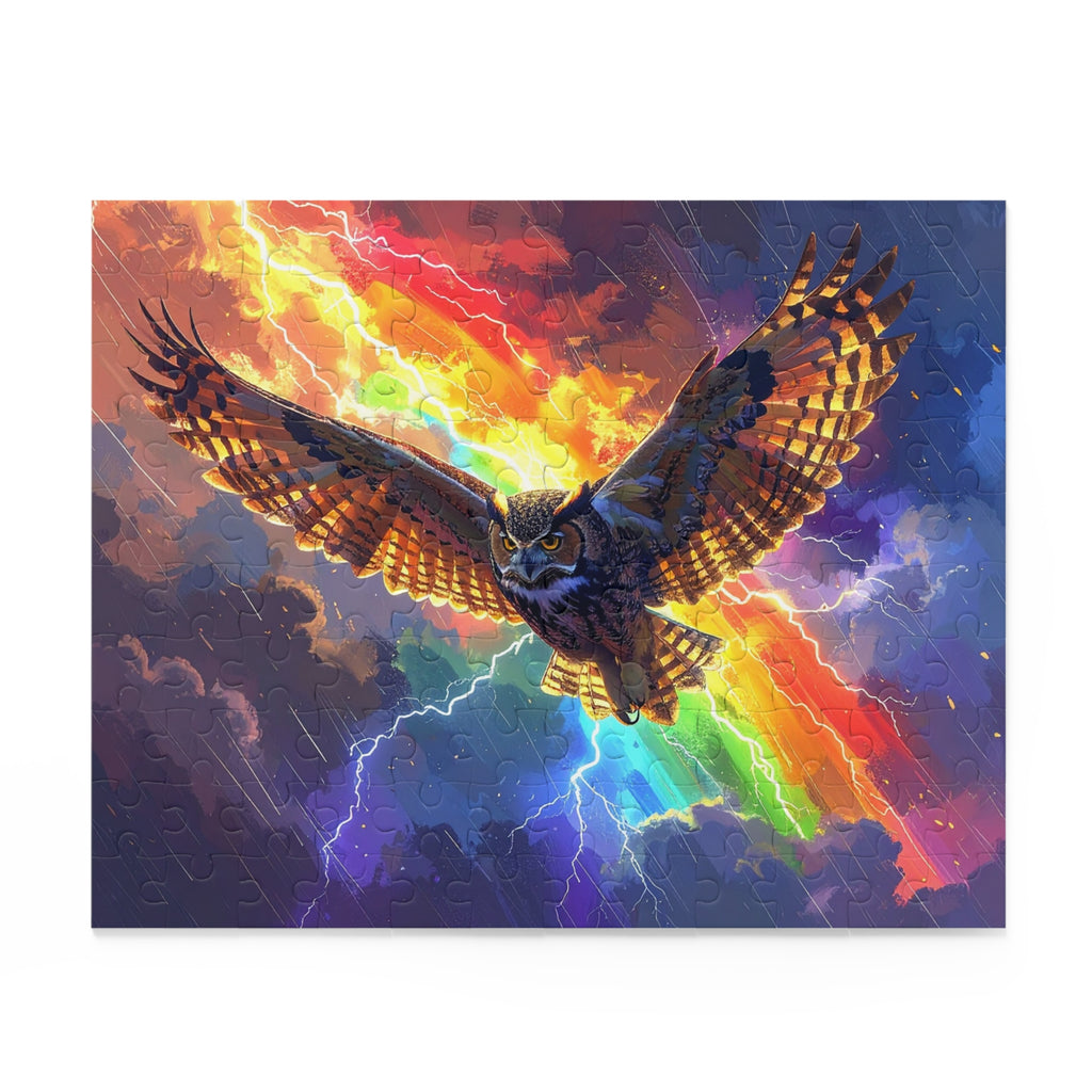 Elemental Guardian: Owl of Mystical Fire, Digital Fantastical Wildlife Art -  L'Art Puzzle