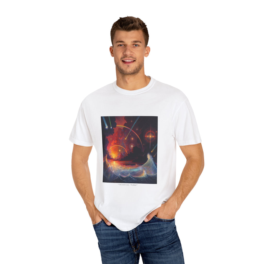 "Celestial Tides" – Garment-Dyed Unisex T-Shirt