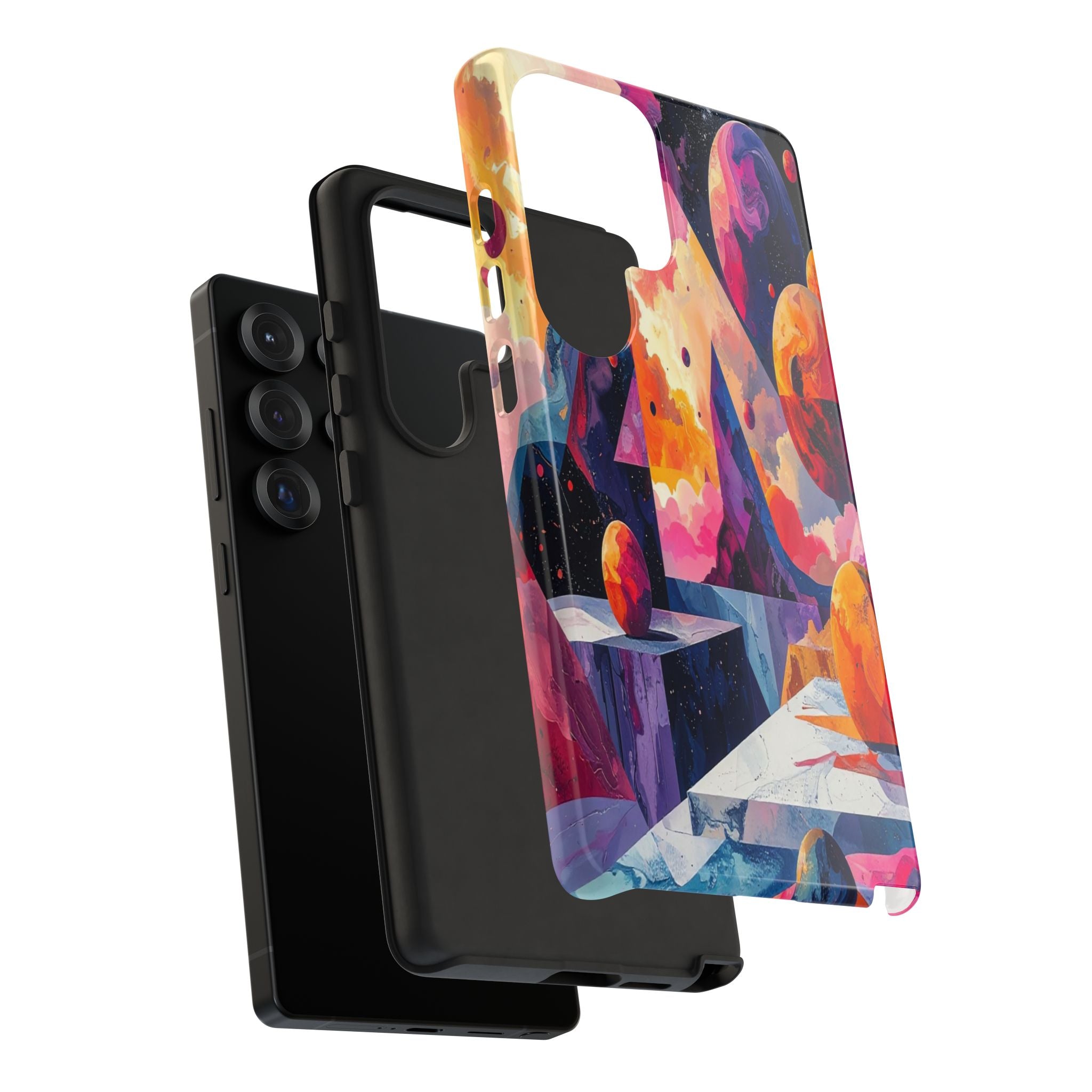 Cosmic Geometrica: Floating Spheres of Abstraction, Digital Dreamscape Dimensions - L’Art Suprême Phone Case