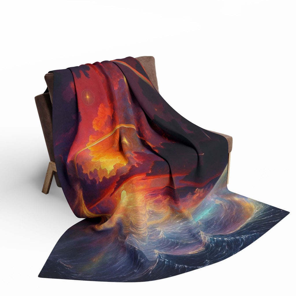 "Celestial Tides" – Dreamscape Fleece Blanket
