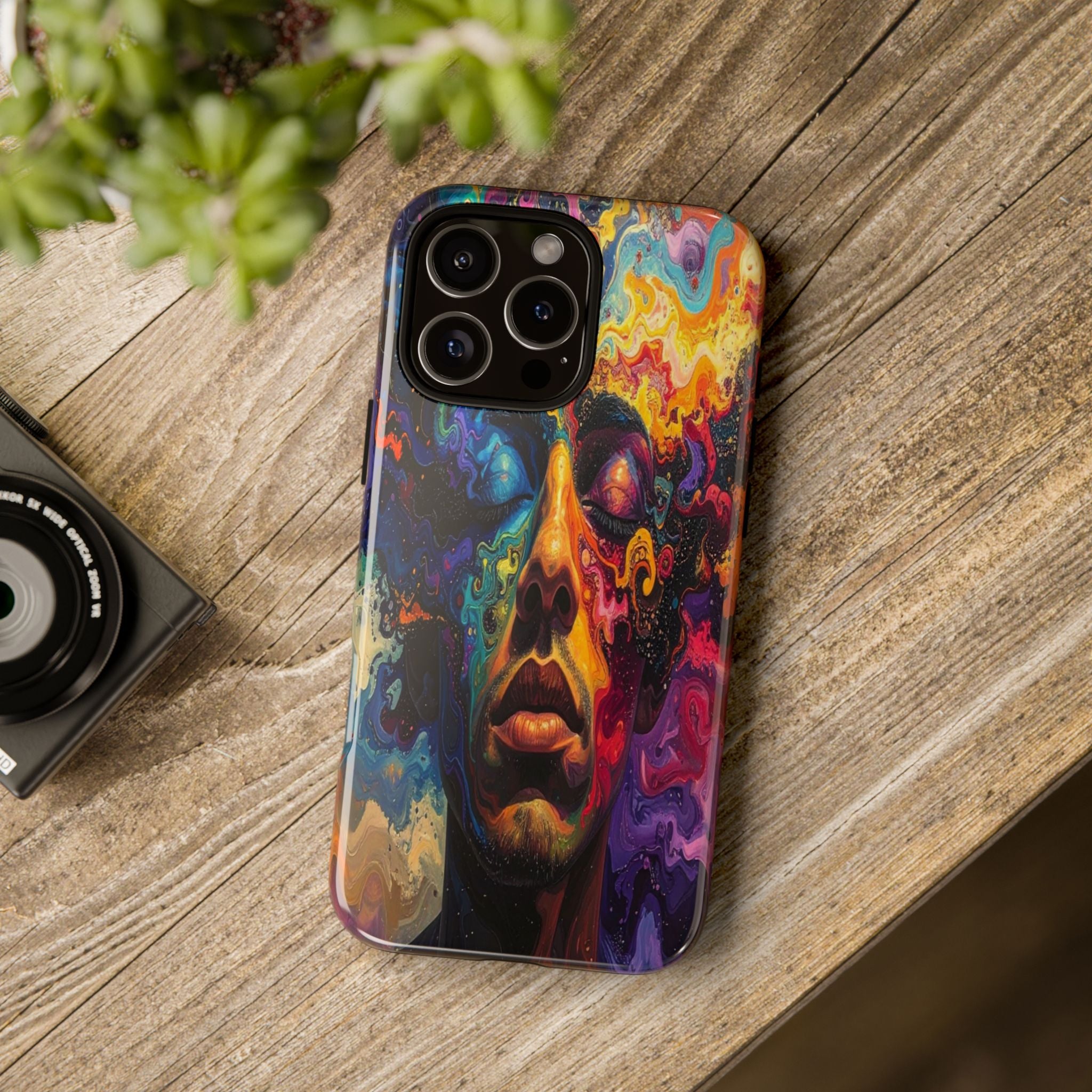 Psyche Unbound: Chromatic Consciousness, Digital Portrait Exploration - L’Art Suprême Phone Case