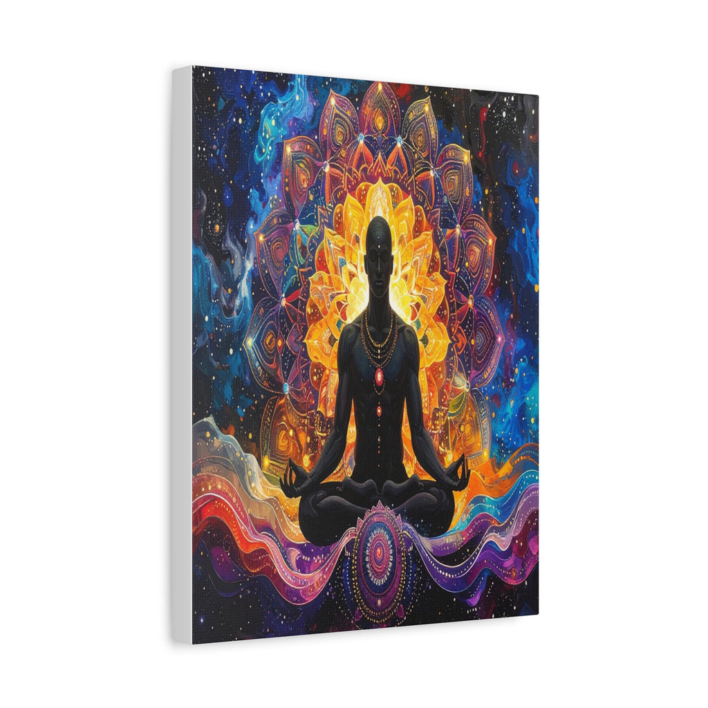 Cosmic Meditation: Spiritual Awakening through Mandala Art, Transcendent Chakra Visualization - L’Art Suprême Canvas