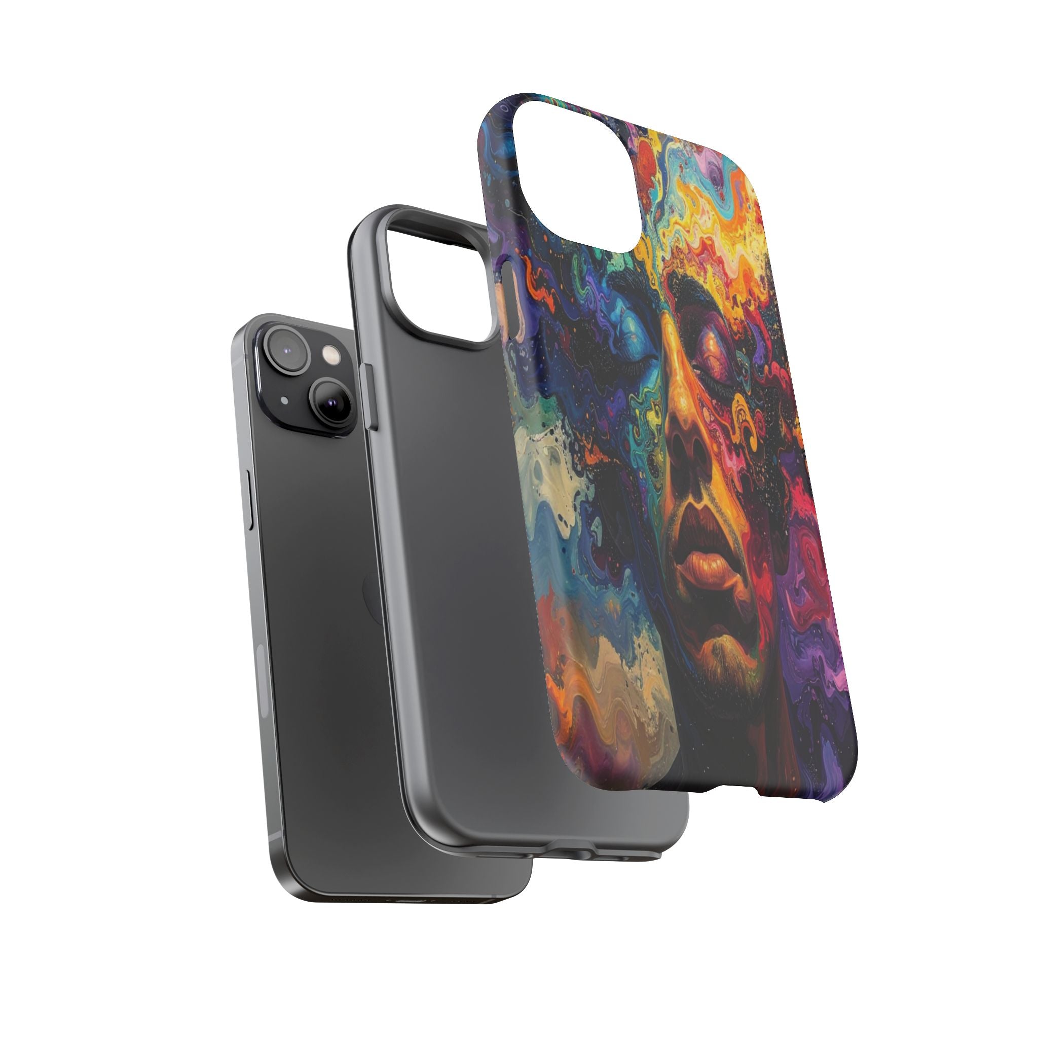 Psyche Unbound: Chromatic Consciousness, Digital Portrait Exploration - L’Art Suprême Phone Case