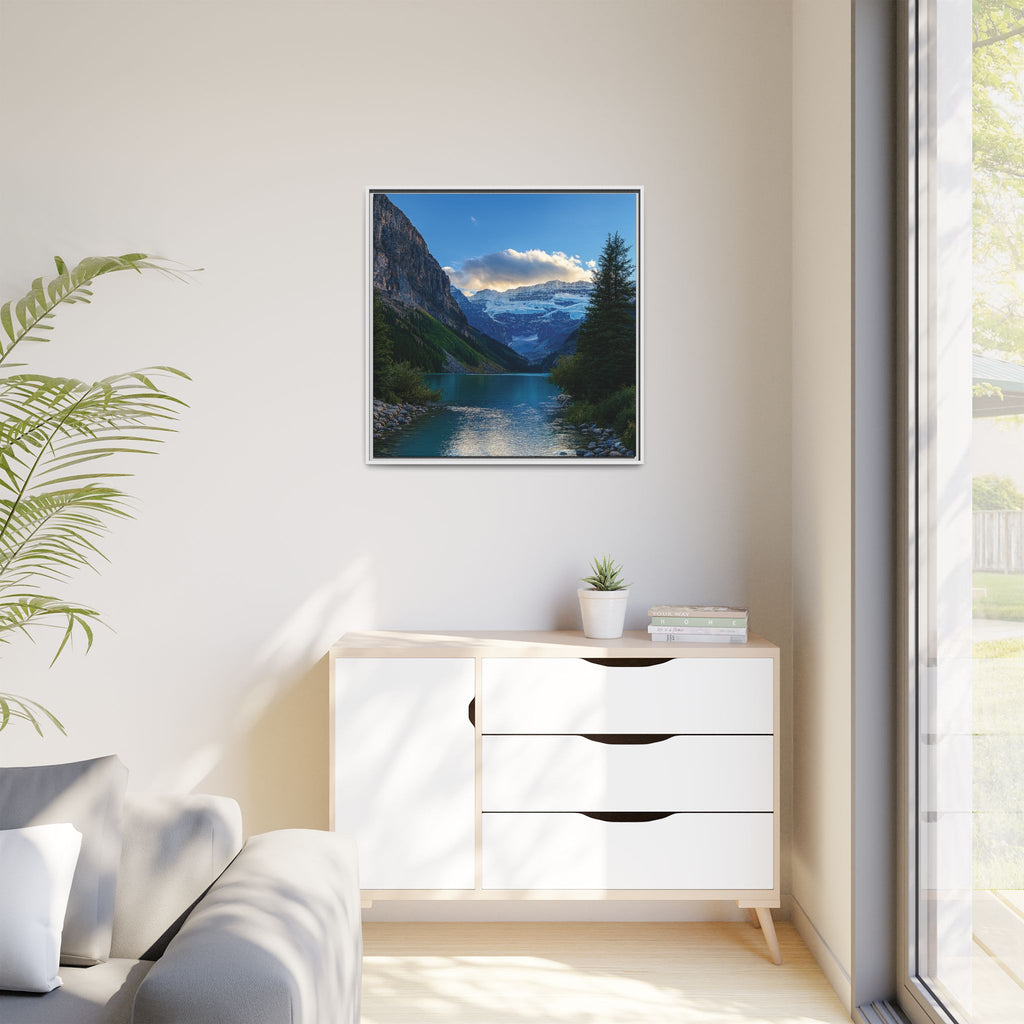 "Glacial Serenity" – Framed Canvas Print